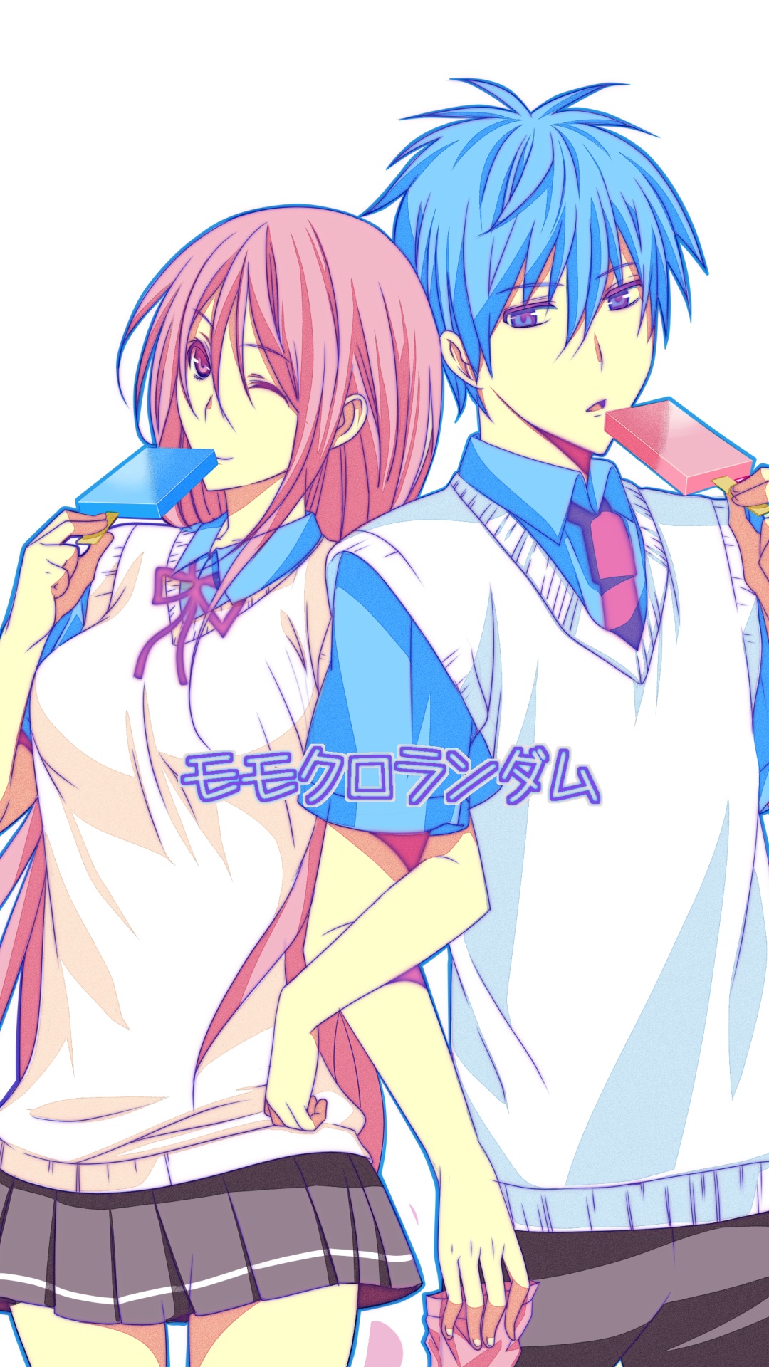 Anime Kurokos Basketball, Satsuki Momoi, Tetsuya Kuroko, 1080x1920, Phone HD Wallpaper