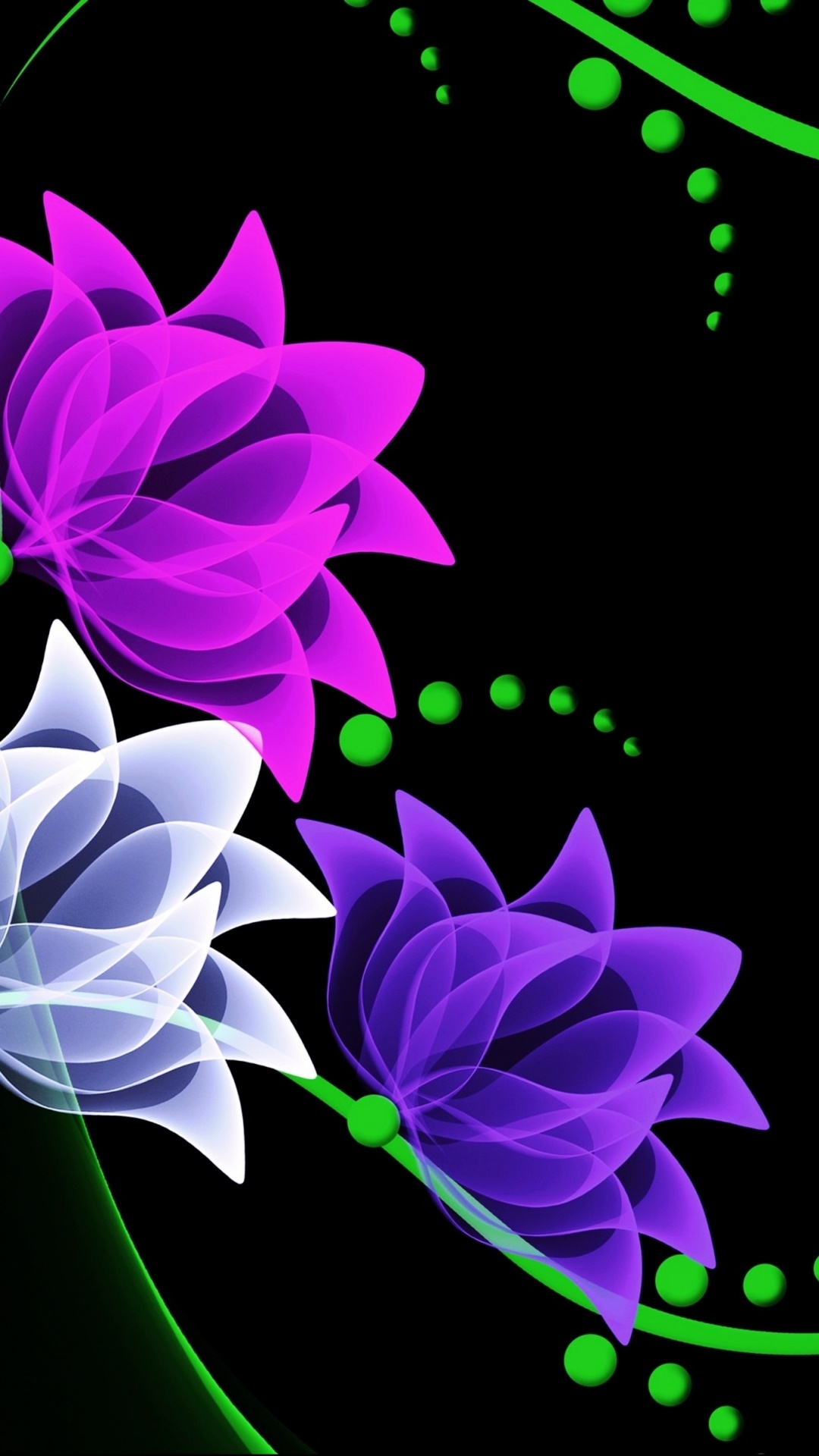 Artistic Flower, Neon, 1080x1920, Phone HD Wallpaper