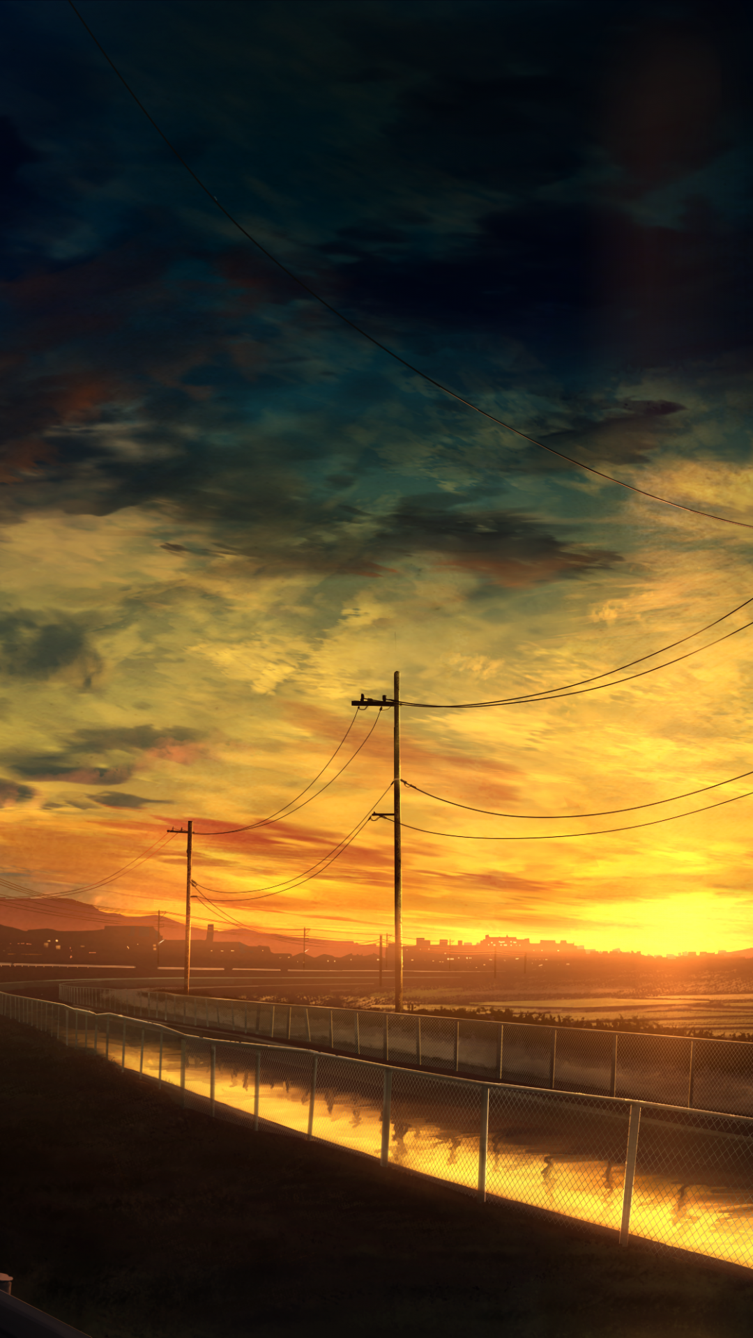Anime Sunset, Sky, 1080x1920, Phone HD Wallpaper