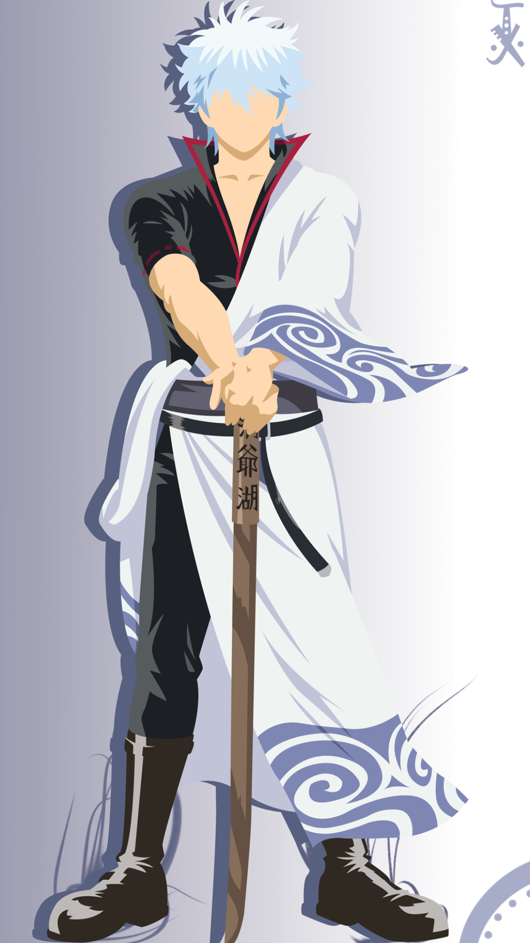 Anime Gintama, Gintoki Sakata, Minimalist, Vector, 1080x1920, Phone HD Wallpaper