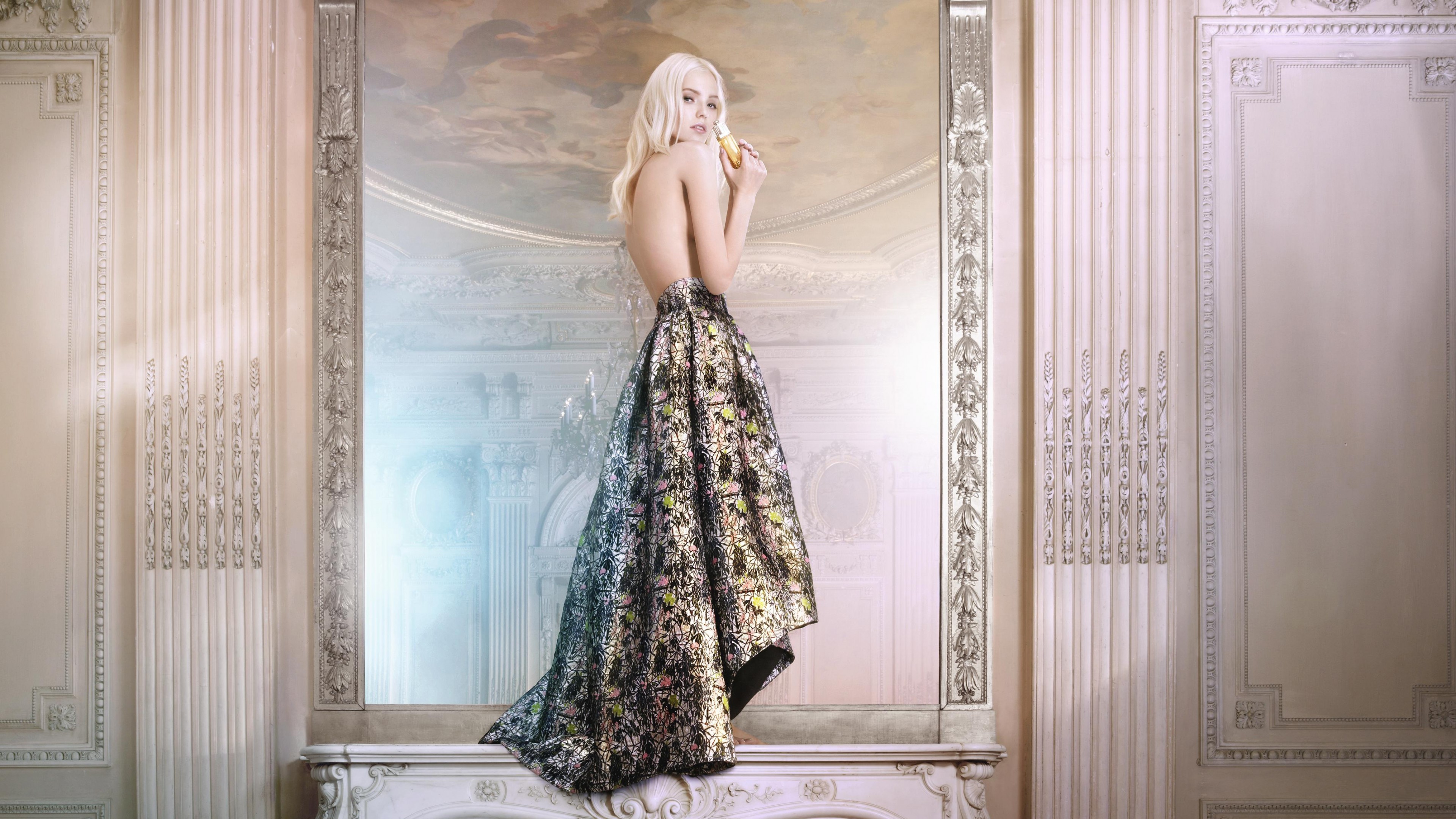 Sasha Luss, Top Fashion Models 2015, model, blonde, dress, HD Wallpaper