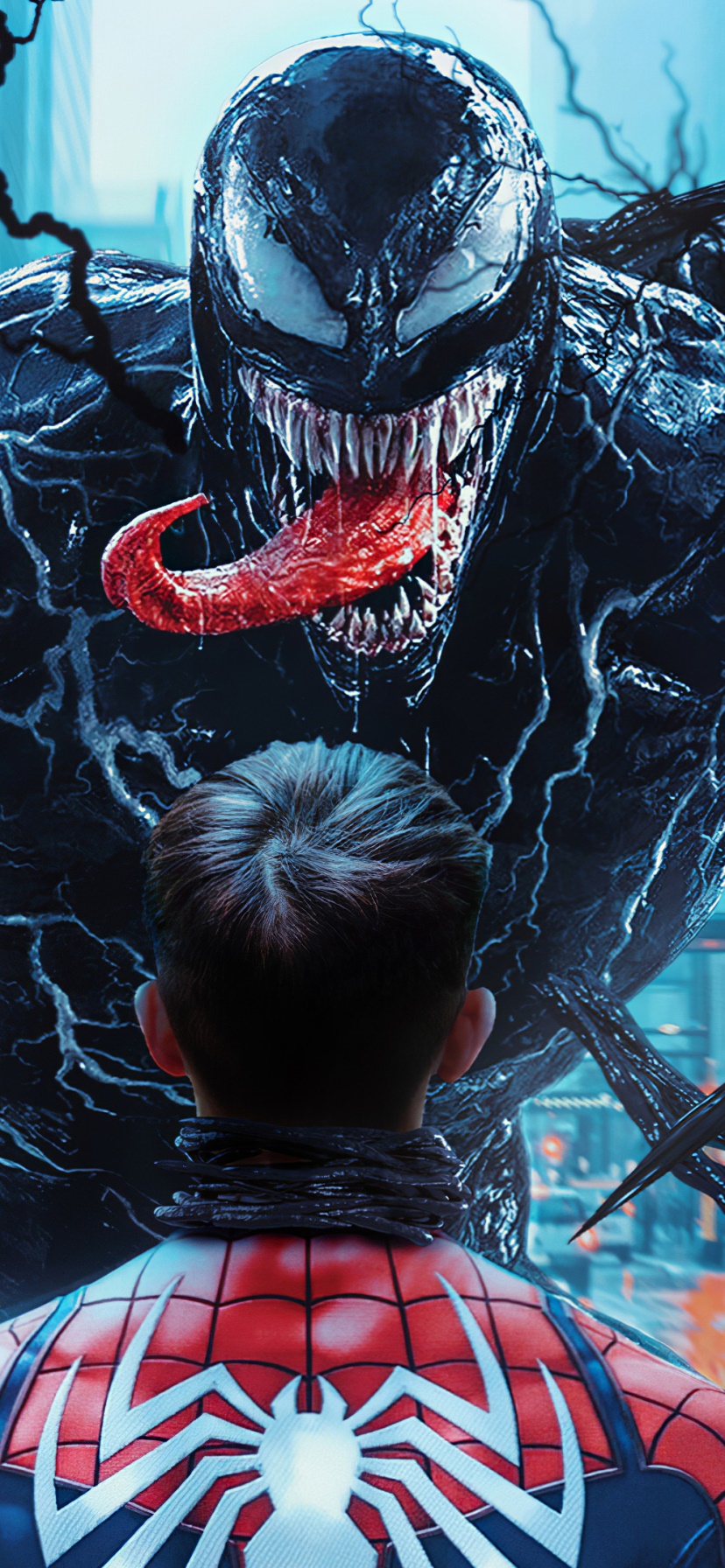 Comics Venom, Spider-Man, 828x1792, Phone HD Wallpaper