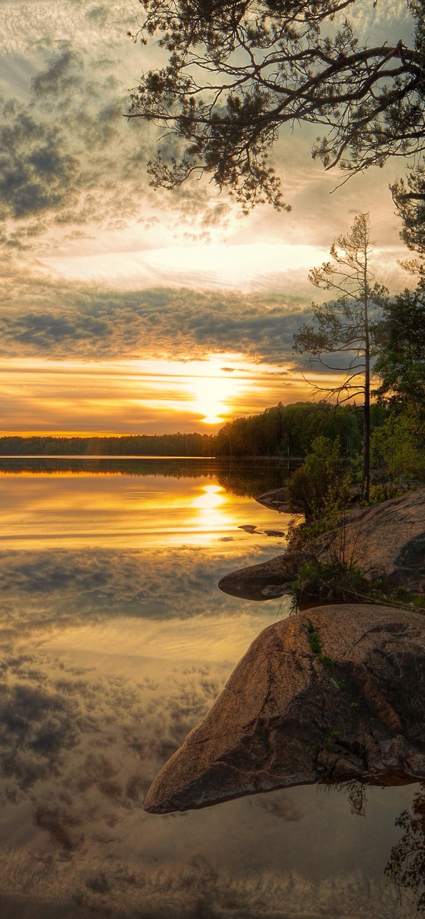 Earth Sunset, Reflection, Lake, 828x1792, Phone HD Wallpaper