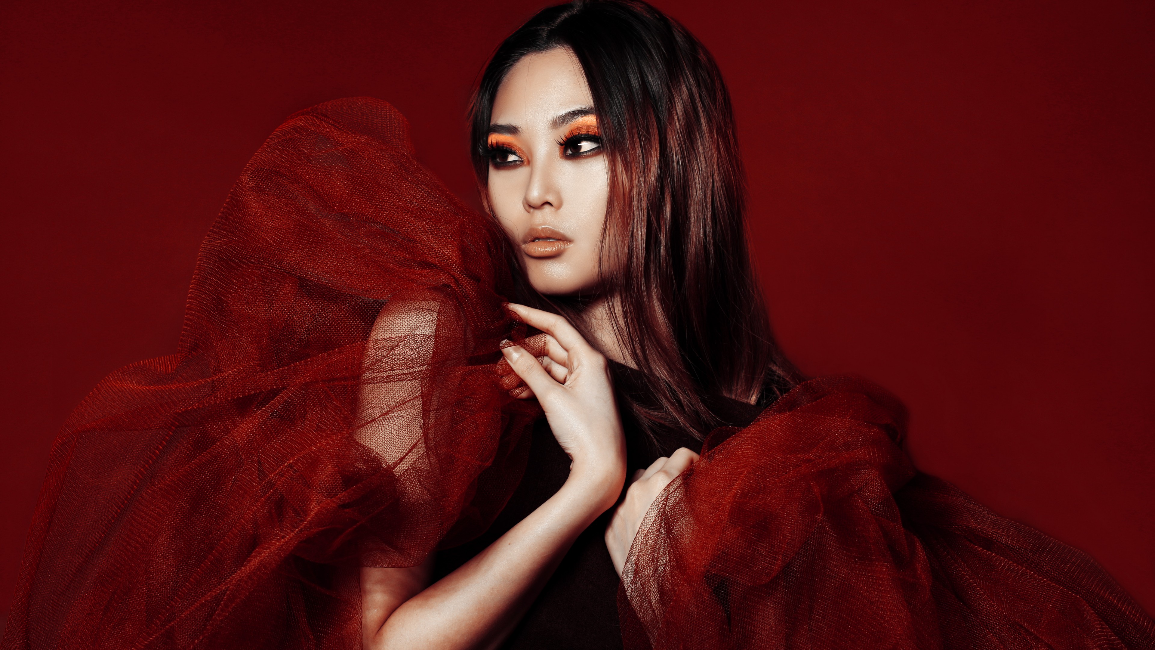 Lucy Creber, Top Fashion Models 2015, model, red, HD Wallpaper