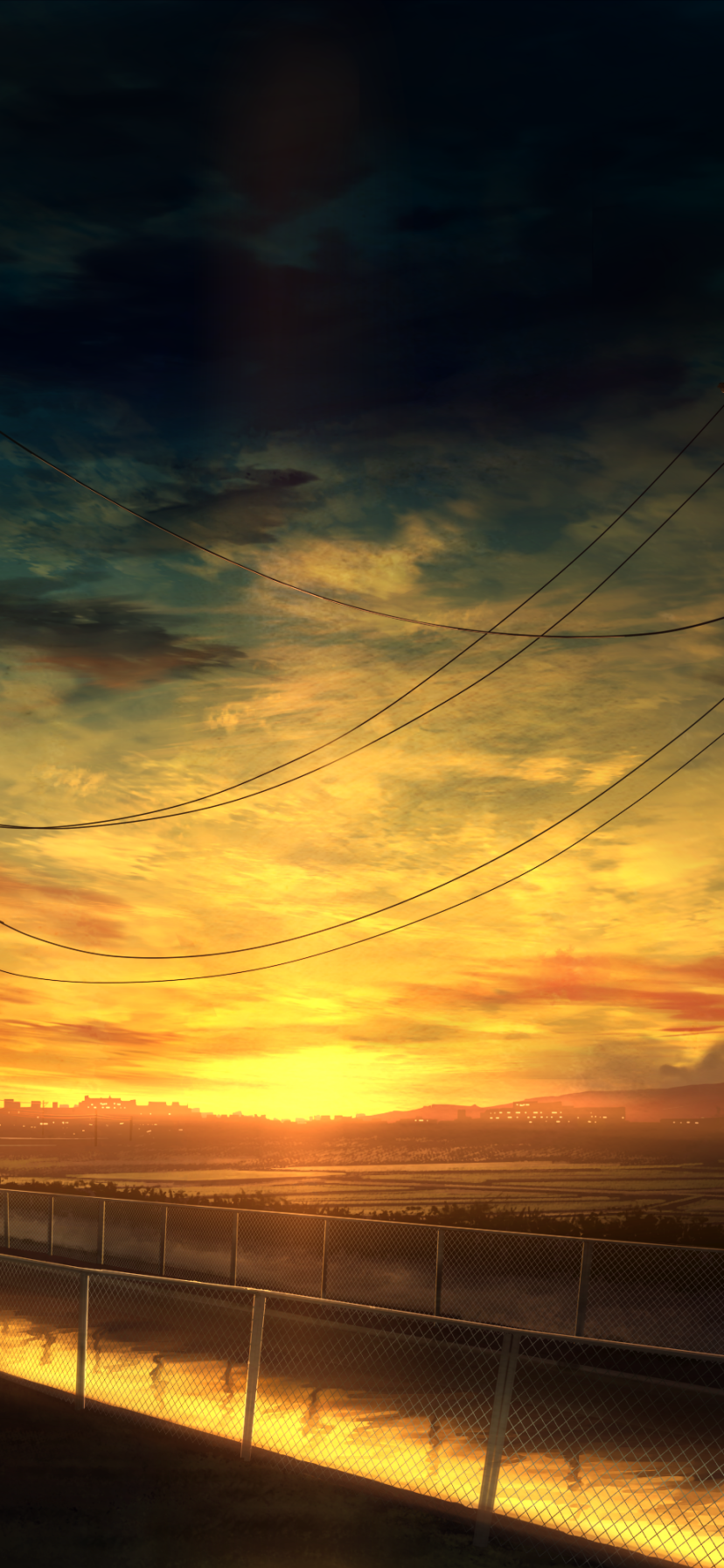 Anime Sunset, Sky, 828x1792, Phone HD Wallpaper