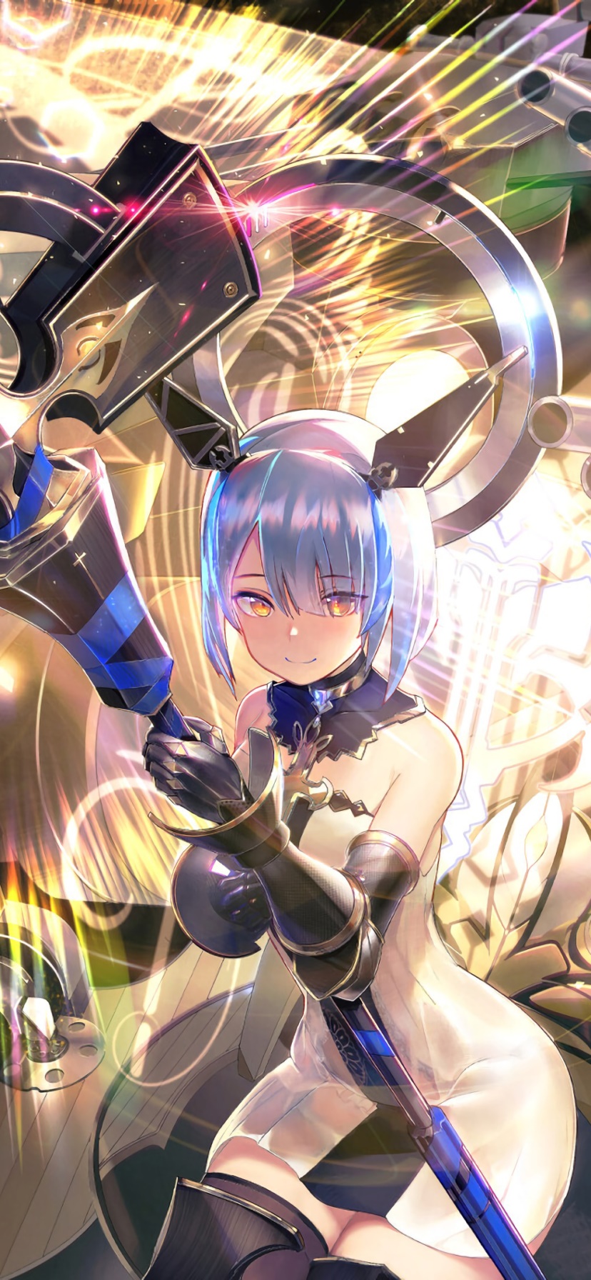 Anime Azur Lane, Gascogne (Azur Lane), Blue Hair, 828x1792, Phone HD Wallpaper