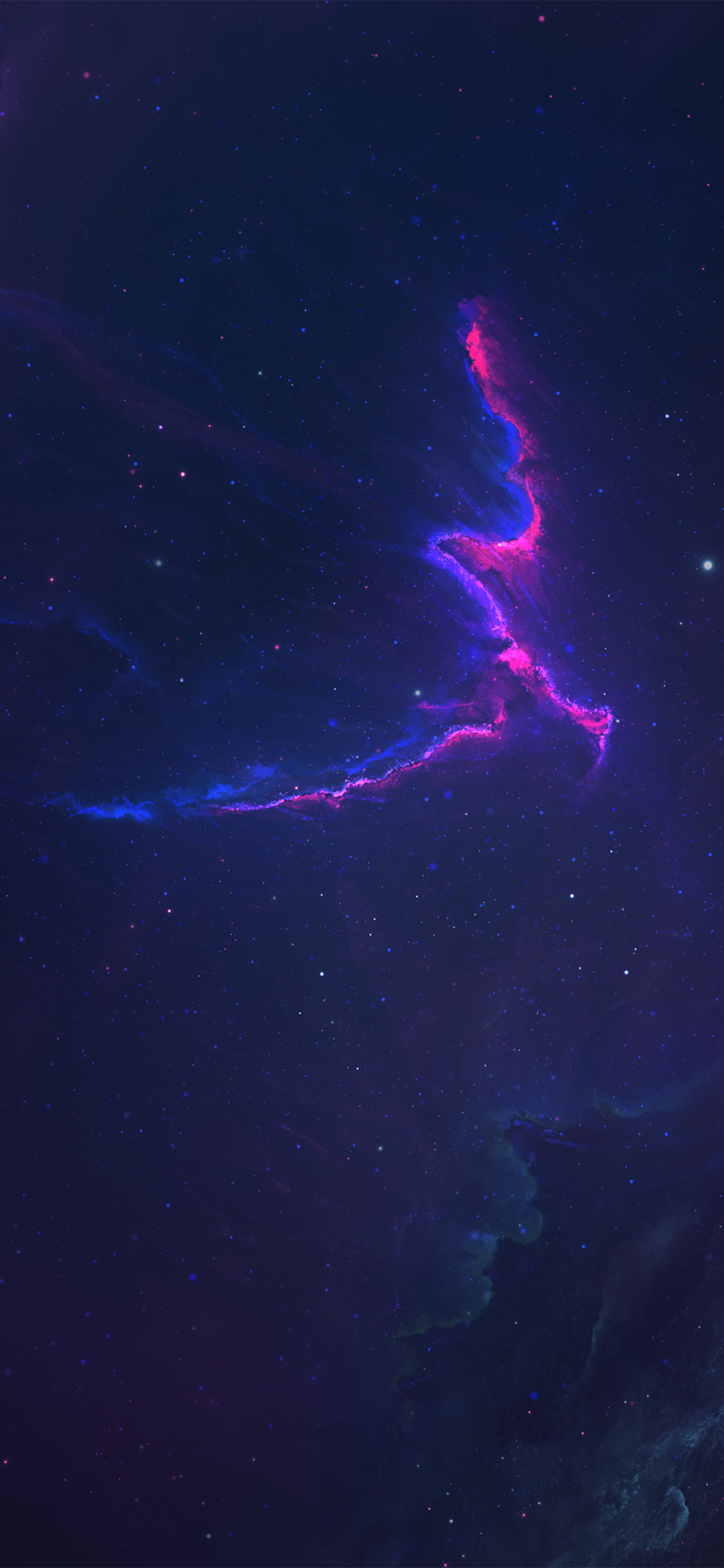 Sci Fi Nebula, Space, Blue, Purple, 828x1792, Phone HD Wallpaper
