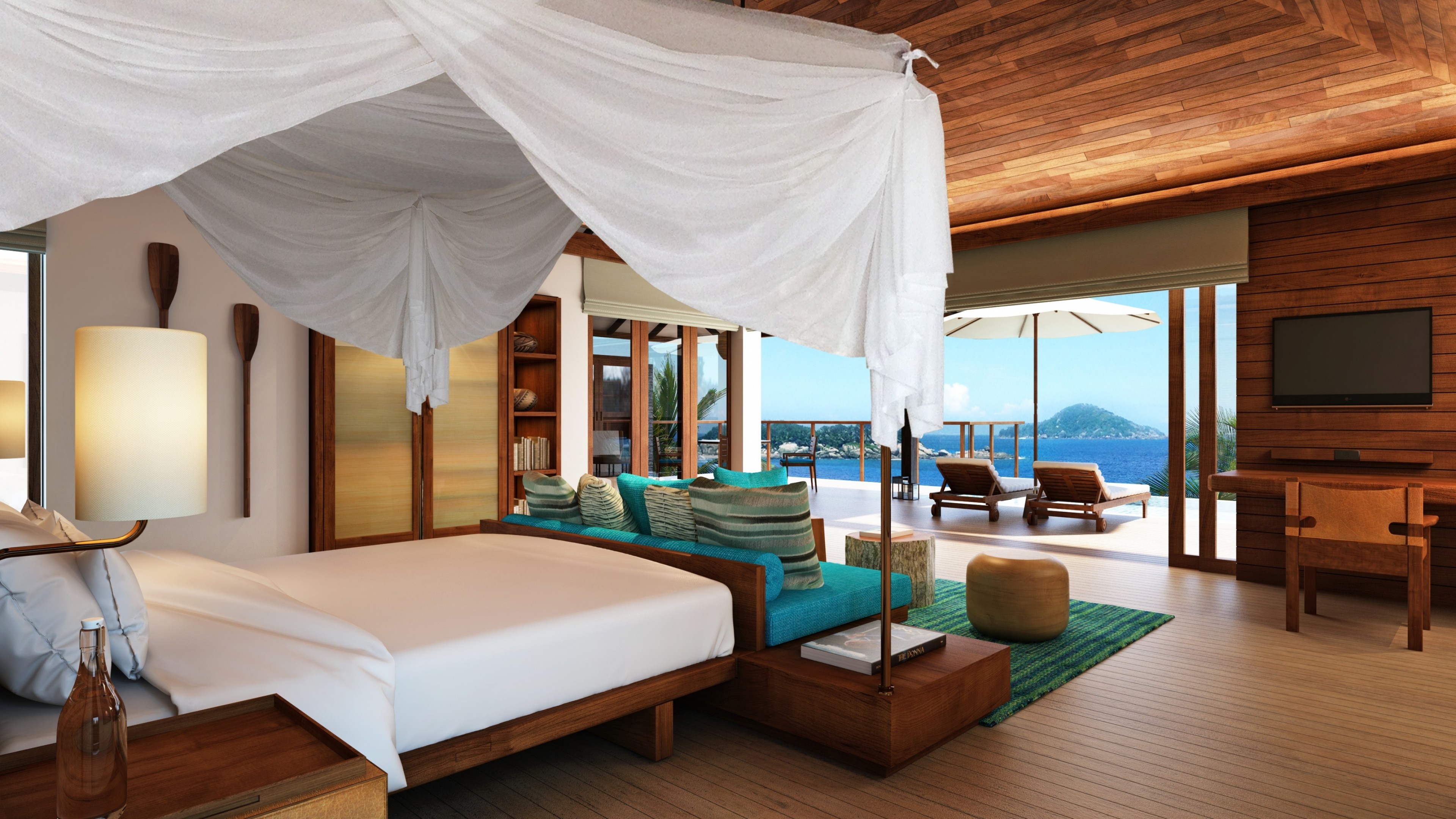 Maldives Water Villa, Best Hotels of 2015, tourism, travel, resort, vacation, Lux, bed, blue, booking, HD Wallpaper