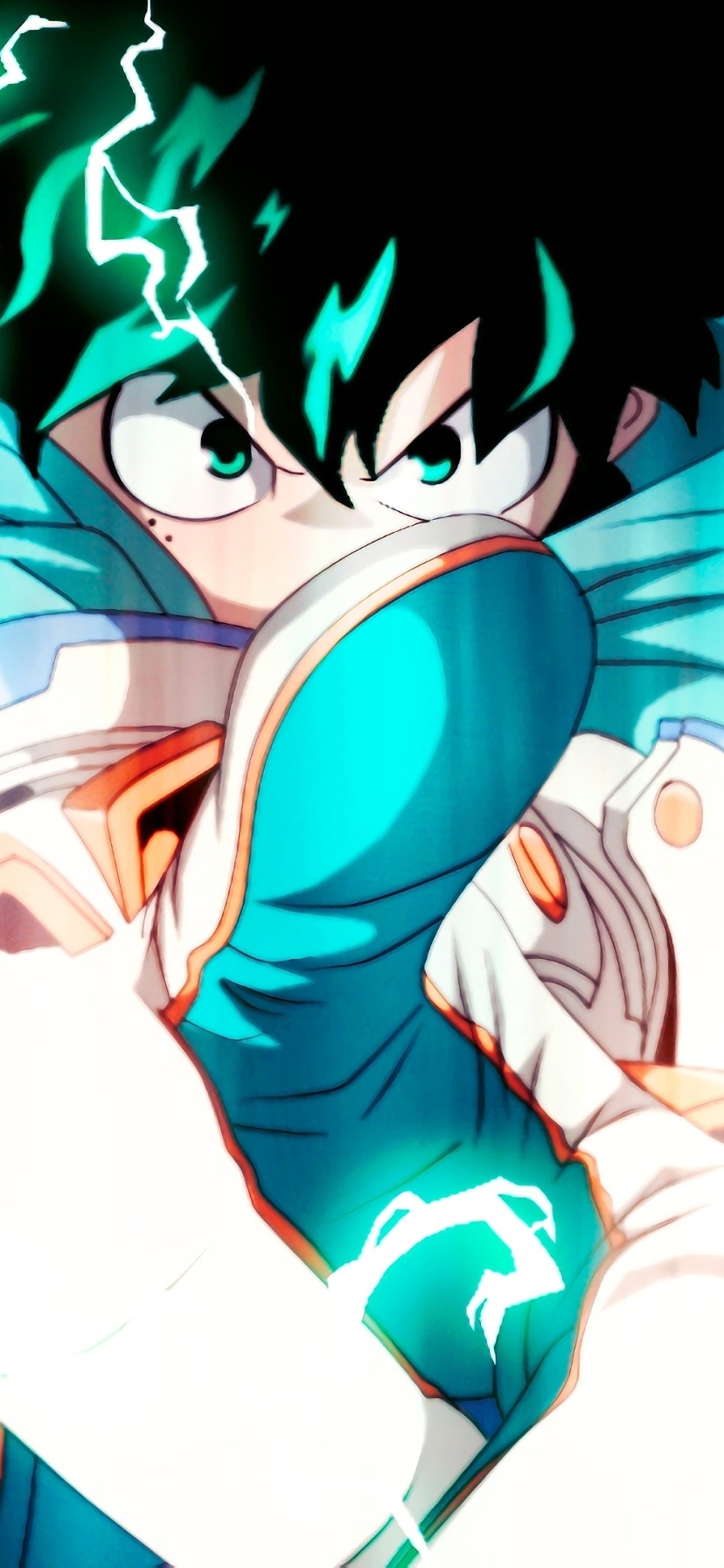 Anime My Hero Academia, Izuku Midoriya, Green Eyes, Green Hair, 828x1792, Phone HD Wallpaper