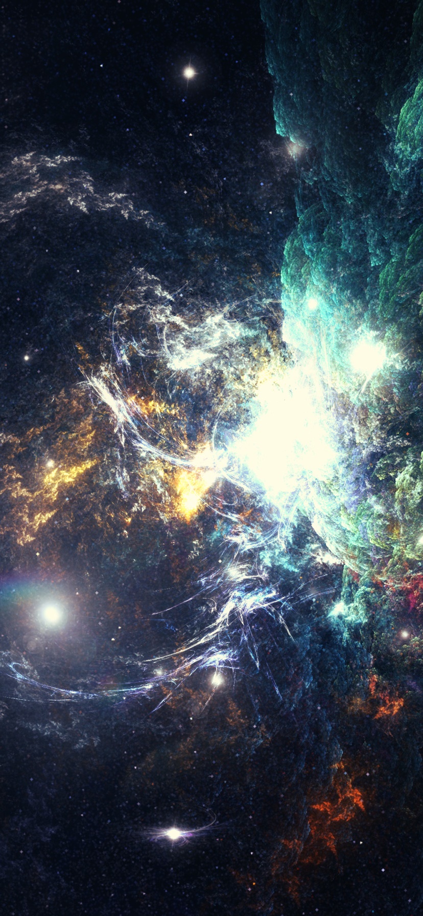 Sci Fi Nebula, Space, Stars, 828x1792, Phone HD Wallpaper