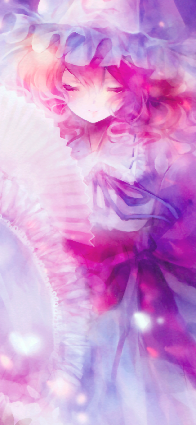 Anime Touhou, Yuyuko Saigyouji, 828x1792, Phone HD Wallpaper