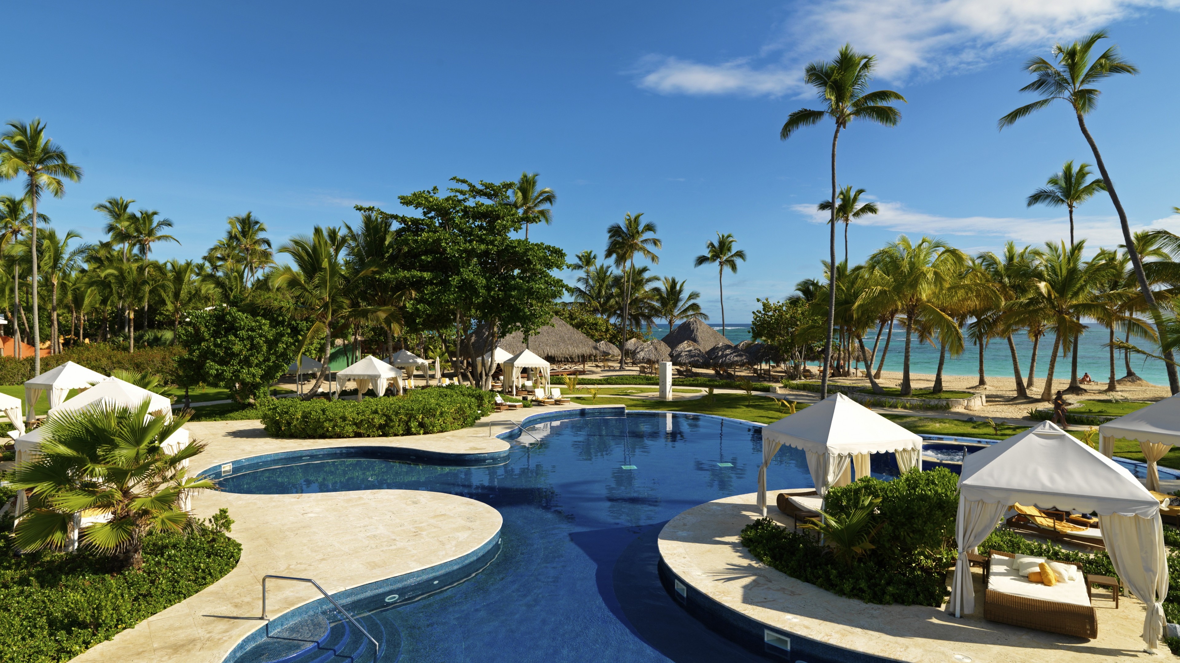 Beachfront Real Estate, Dominicana, Best Hotels of 2017, tourism, travel, resort, vacation, pool, palms, HD Wallpaper