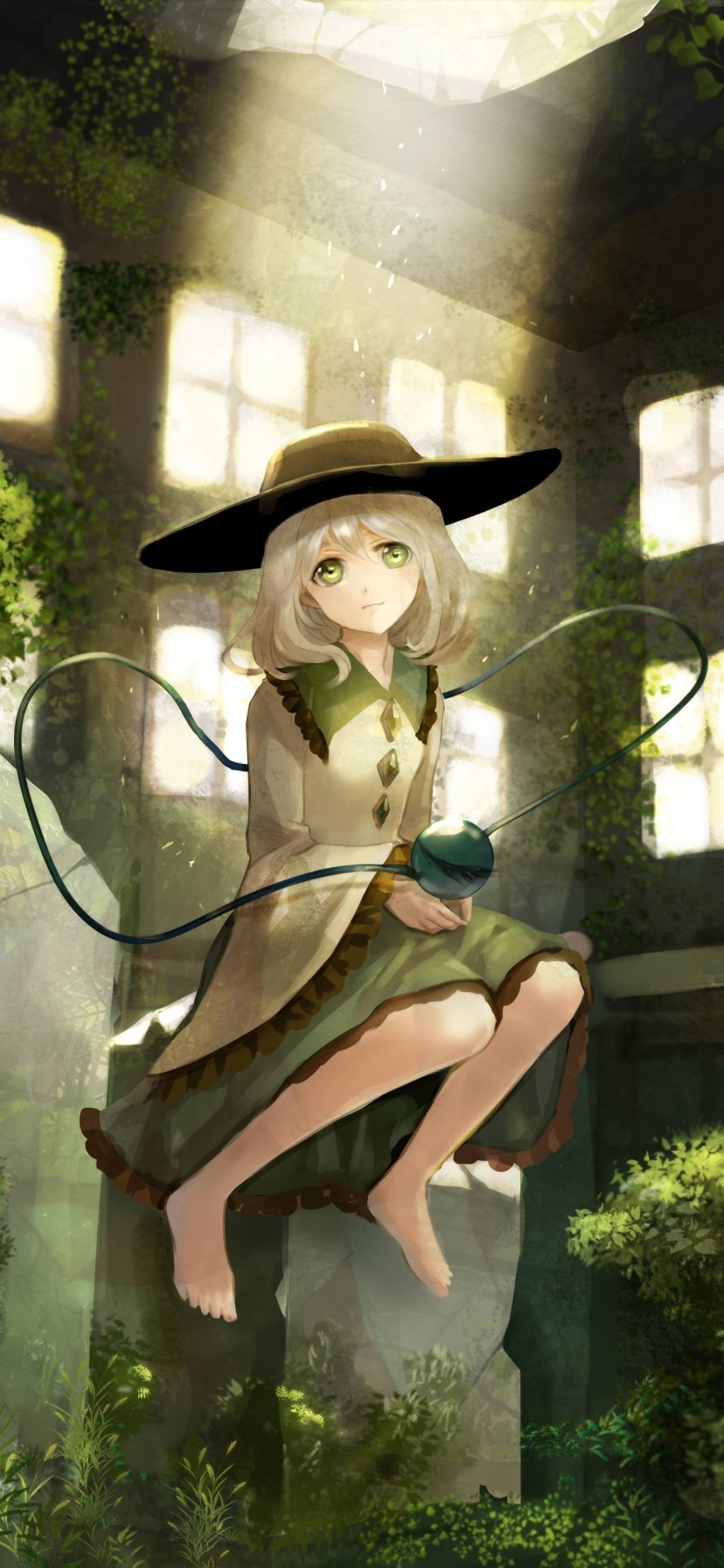 Anime Touhou, Koishi Komeiji, 828x1792, Phone HD Wallpaper