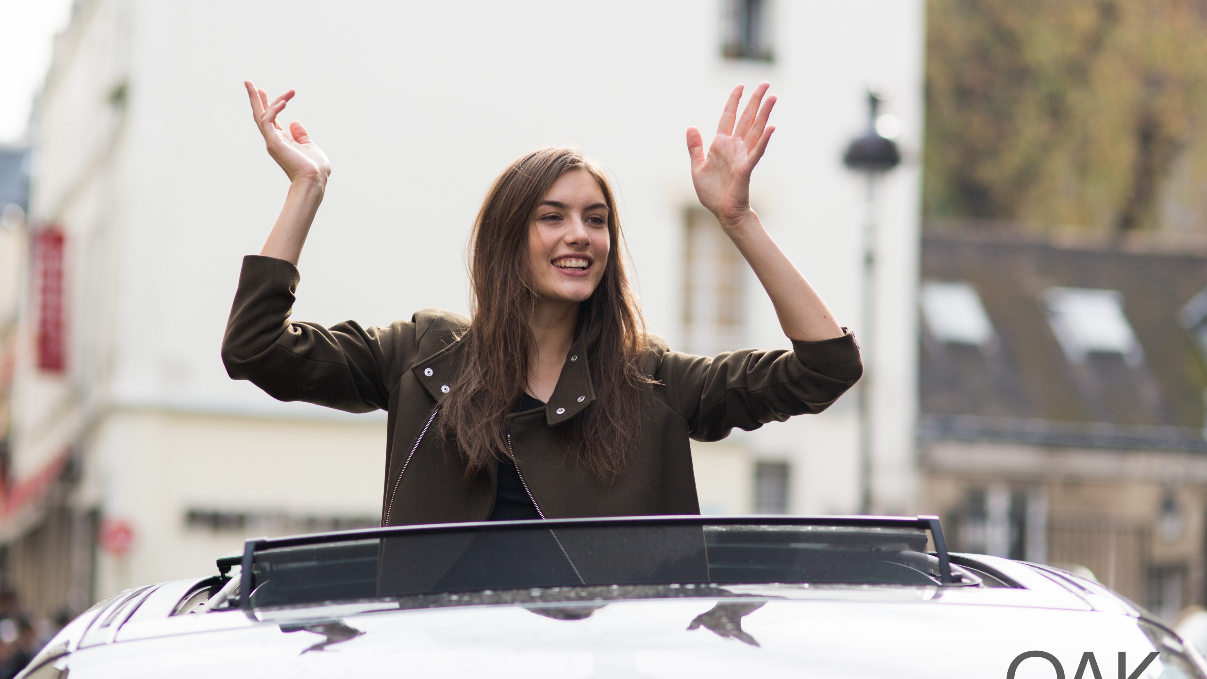 Ronja Furrer, Top Fashion Models 2015, model, car, wind, brunette, HD Wallpaper