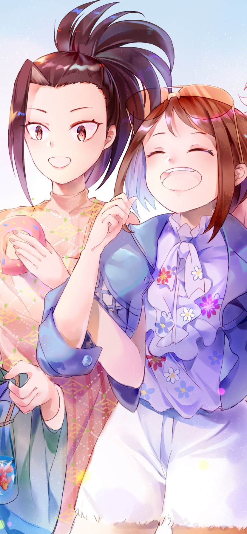 Anime My Hero Academia, Ochaco Uraraka, Momo Yaoyorozu, 828x1792, Phone HD Wallpaper