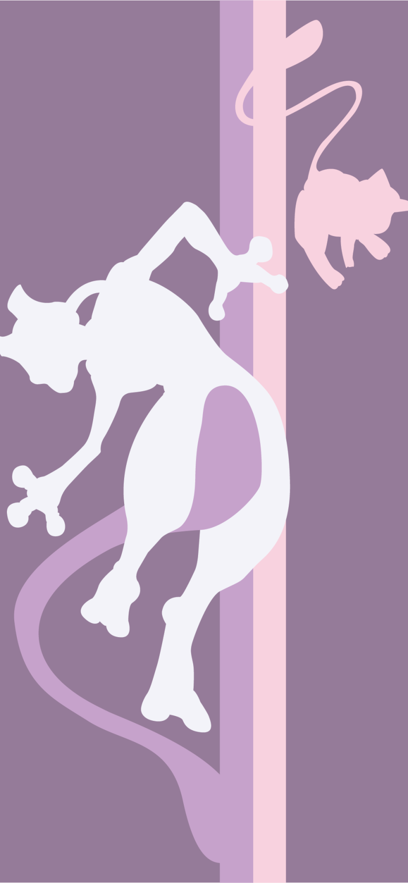 Anime Pokémon, Minimalist, Mewtwo (Pokémon), Mew (Pokémon), 828x1792, Phone HD Wallpaper