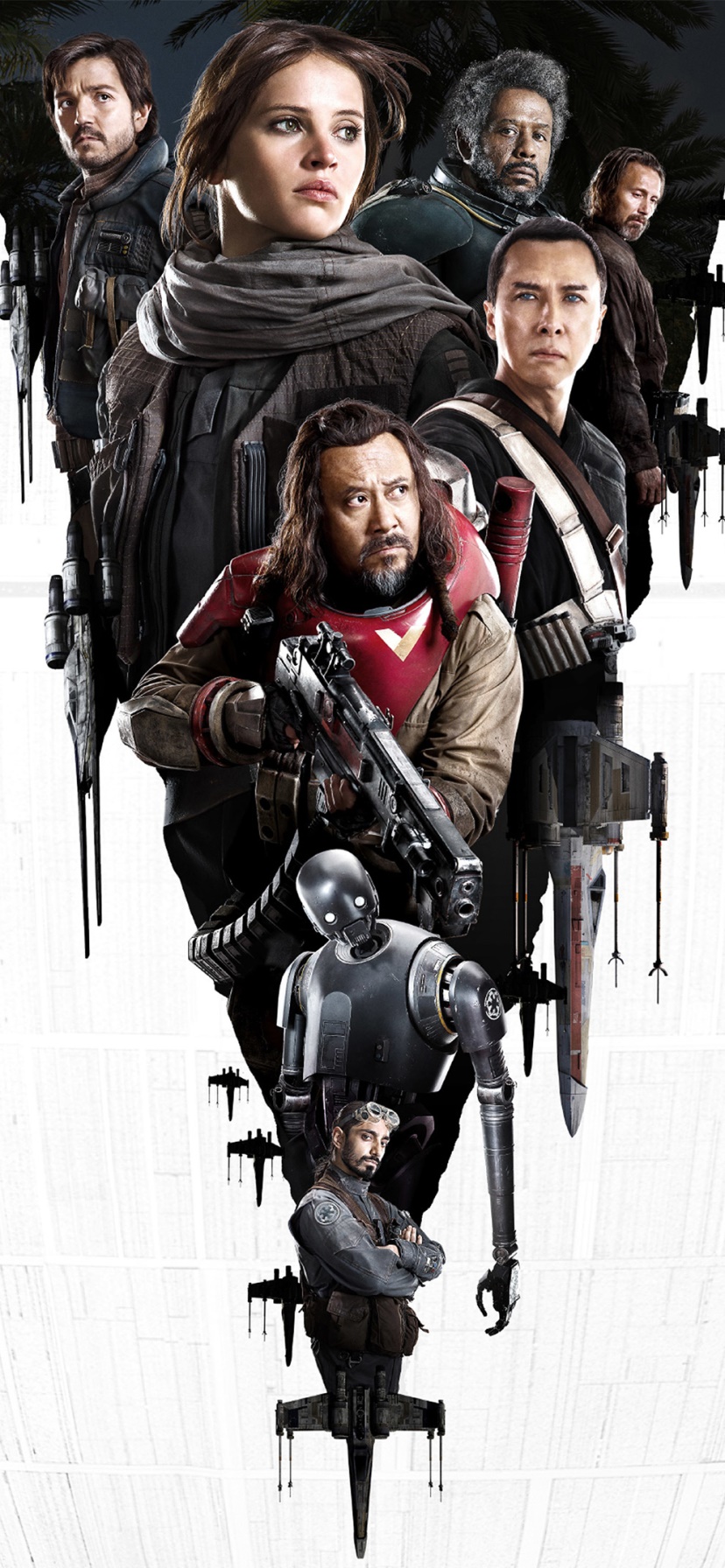 Movie Rogue One: A Star Wars Story, Diego Luna, Baze Malbus, Captain Cassian Andor, Bodhi Rook, Chirrut Îmwe, 828x1792, Phone HD Wallpaper
