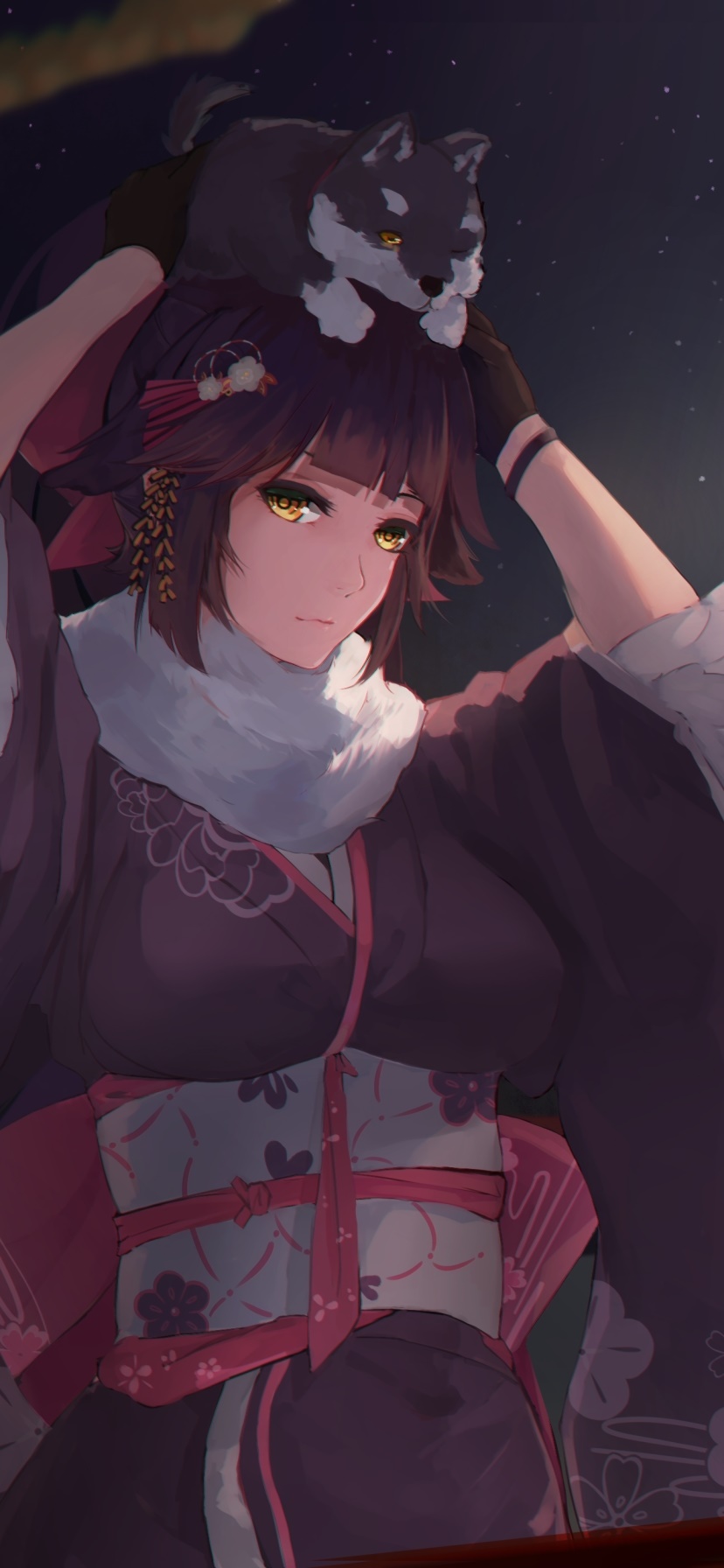 Anime Azur Lane, Takao (Azur Lane), Animal Ears, Bilan Hangxian, 828x1792, Phone HD Wallpaper