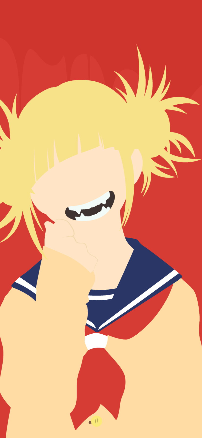 Anime My Hero Academia, Smile, Blonde, Fangs, Minimalist, Himiko Toga, 828x1792, Phone HD Wallpaper