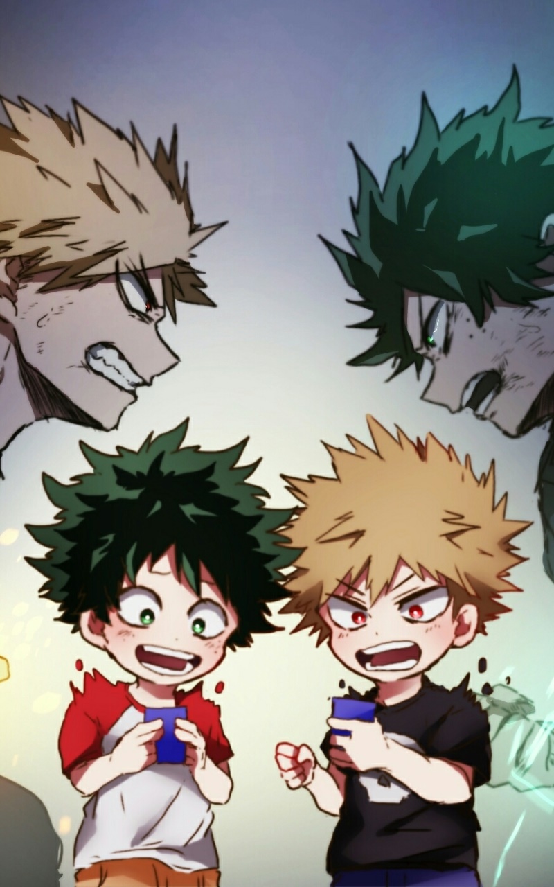 Anime My Hero Academia, Katsuki Bakugou, Izuku Midoriya, 800x1280, Phone HD Wallpaper
