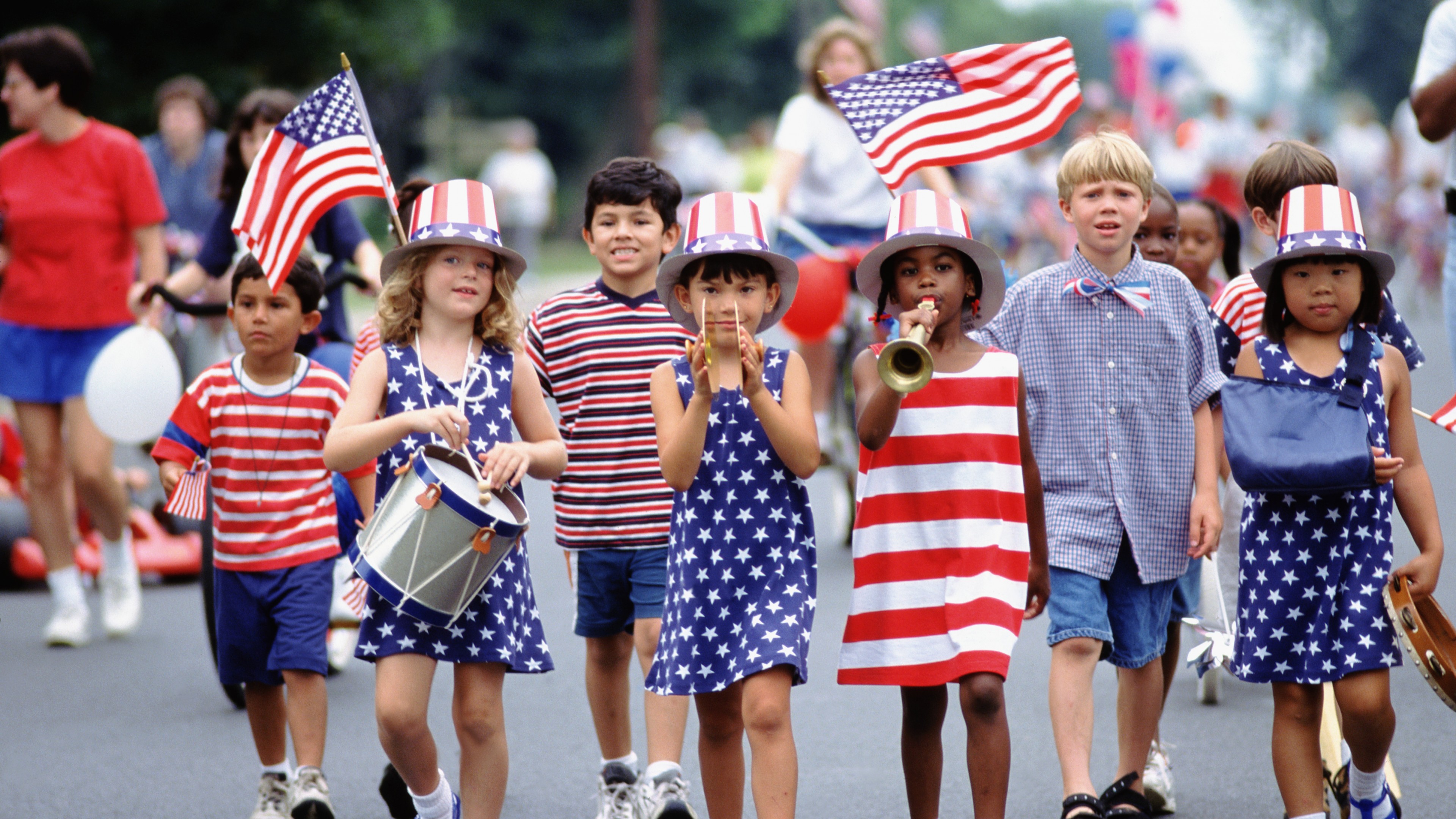 Independence Day, USA, fourth of July, Glorious fourth number, event, flag, parade, children,, HD Wallpaper