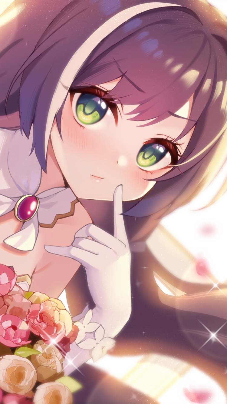 Anime Princess Connect! Re:Dive, Karyl Momochi, Green Eyes, 750x1334, Phone HD Wallpaper