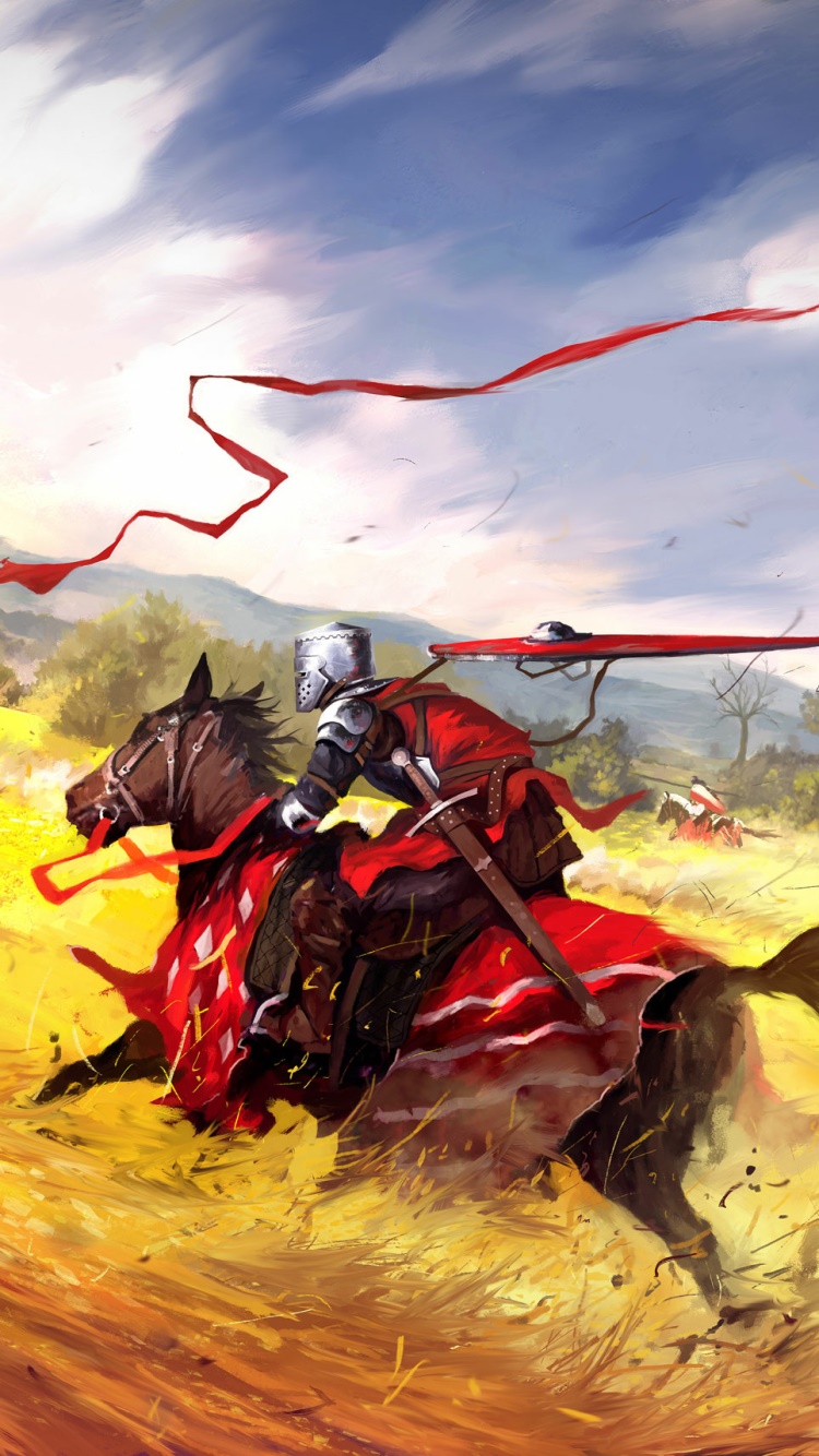 Fantasy Knight, Warrior, Horse, 750x1334, Phone HD Wallpaper
