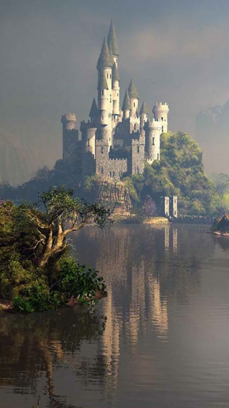 Movie The Lord Of The Rings, Lake, Castle, Landscape, 750x1334, Phone HD Wallpaper