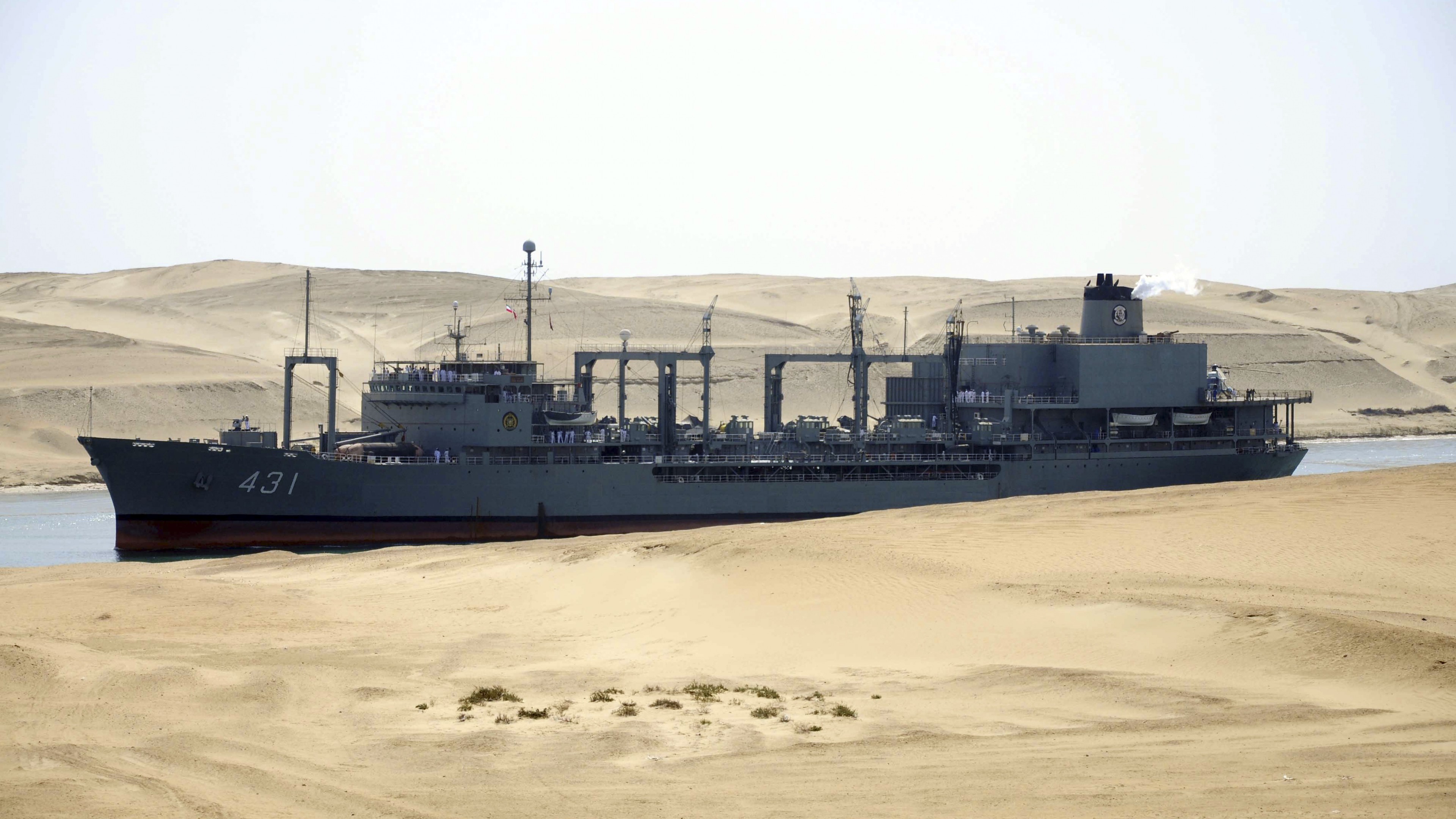 Kharg, replenishment oiler, Ol-class, Iranian Navy, warship, convoy, Suez Canal, HD Wallpaper
