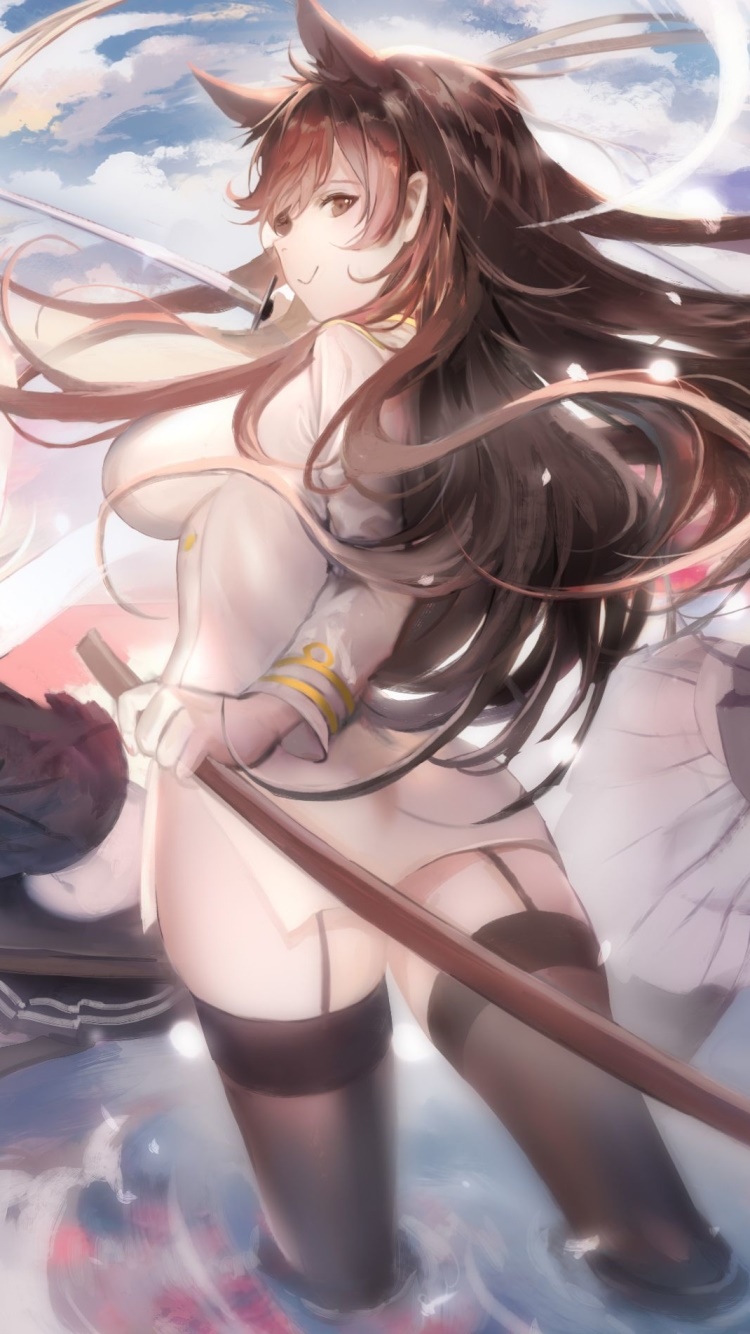Anime Azur Lane, Atago (Azur Lane), 750x1334, Phone HD Wallpaper
