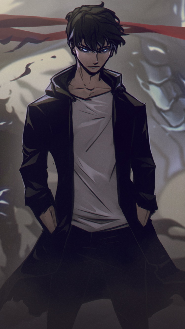 Anime Solo Leveling, Igris (Solo Leveling), Sung Jin-Woo, 750x1334, Phone HD Wallpaper