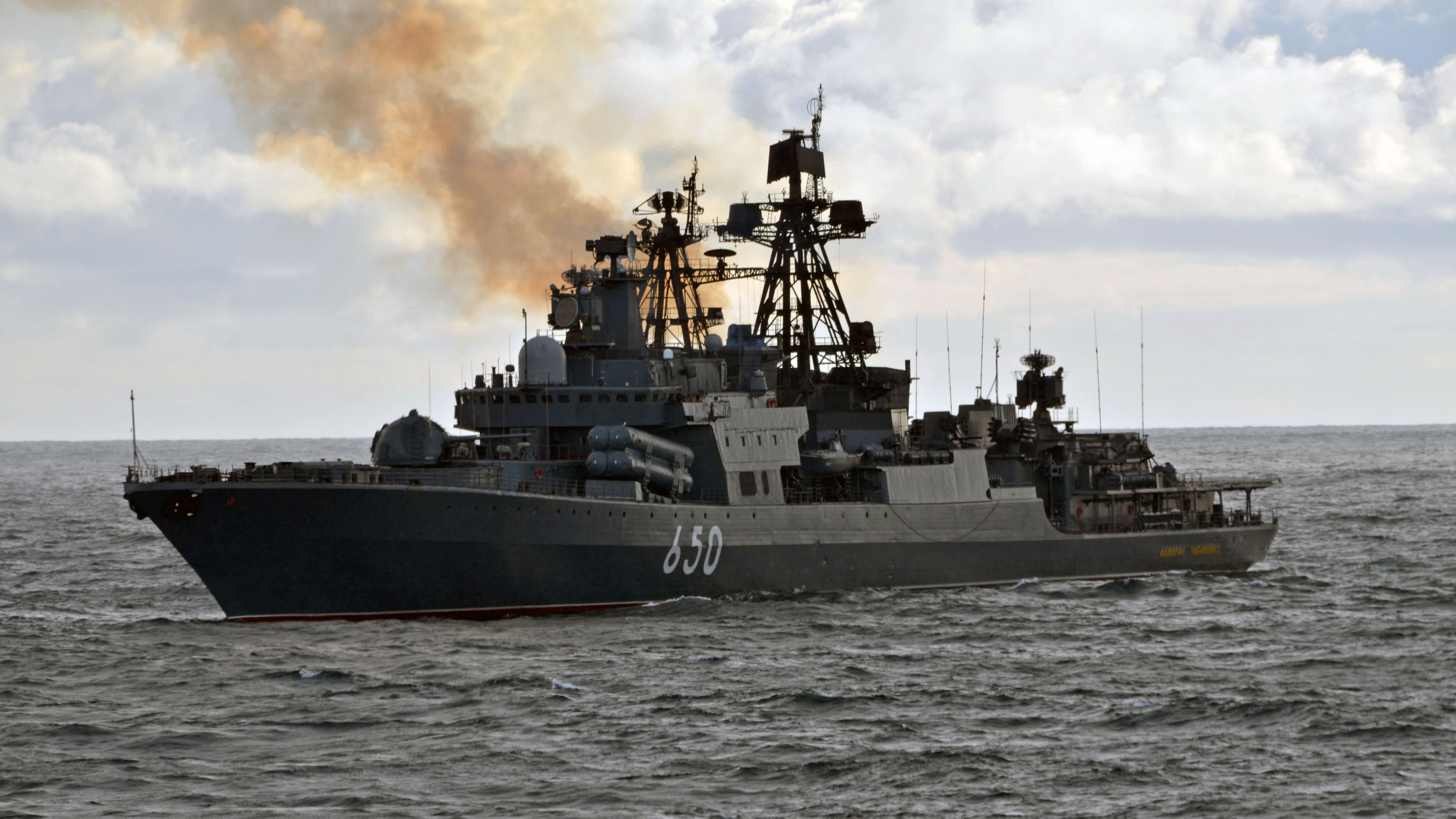 Admiral Chabanenko, destroyer, 650, Udaloy-class, Russian Navy, Russia, warship, missile, sea, HD Wallpaper