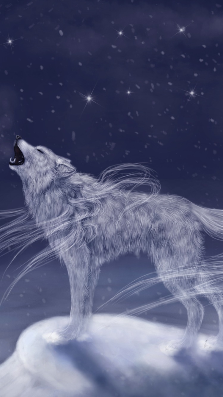 Fantasy Wolf, 750x1334, Phone HD Wallpaper