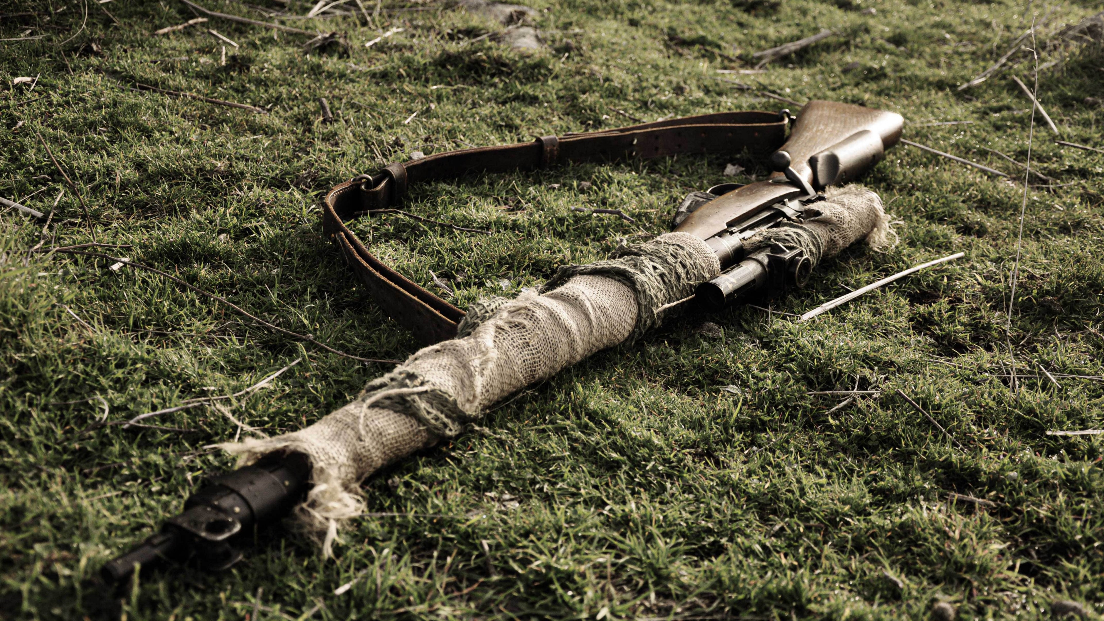 Lee-Enfield, Lee Enfield, sniper rifle, British Army, camo, HD Wallpaper