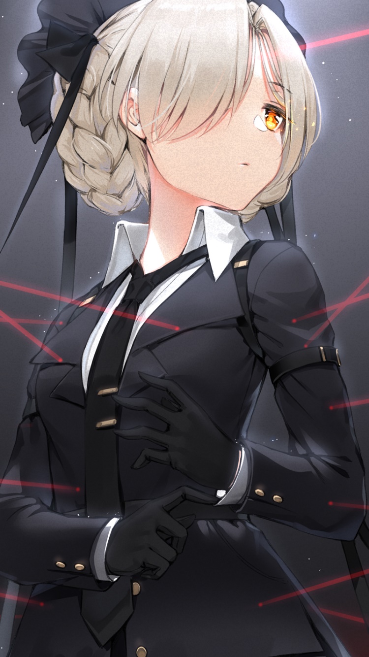 Anime Azur Lane, Yellow Eyes, Sheffield (Azur Lane), Uniform, White Hair, 750x1334, Phone HD Wallpaper