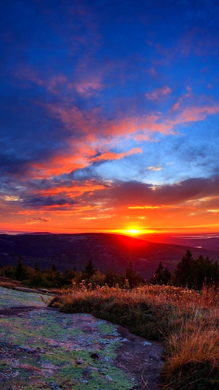 Earth Sunset, Landscape, Dusk, Cloud, National Park, Maine, 750x1334, Phone HD Wallpaper
