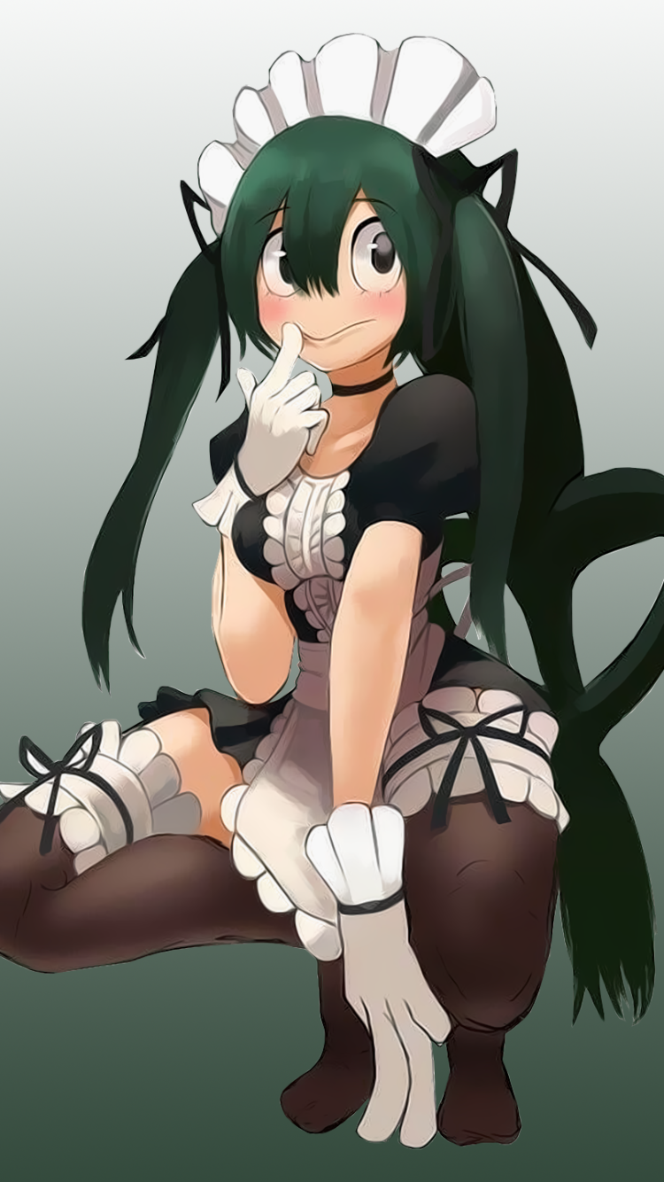 Anime My Hero Academia, Maid, Tsuyu Asui, 750x1334, Phone HD Wallpaper