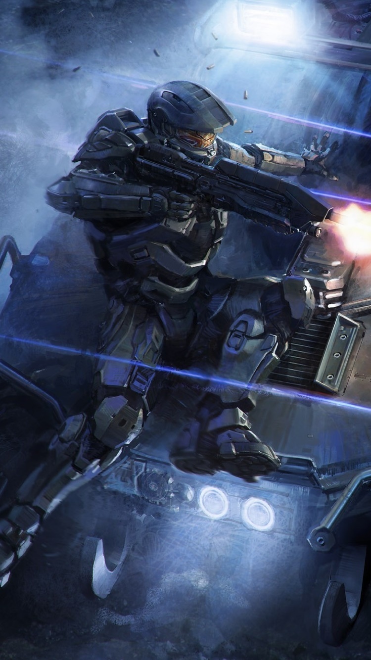 Video Game Halo, Gun, Weapon, Master Chief, Warrior, 750x1334, Phone HD Wallpaper