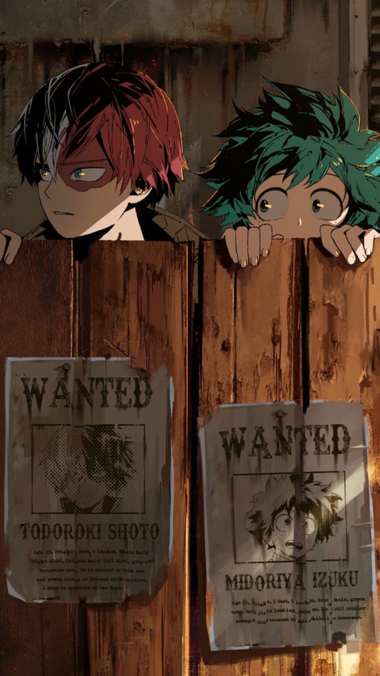 Anime My Hero Academia, Izuku Midoriya, Shoto Todoroki, 750x1334, Phone HD Wallpaper