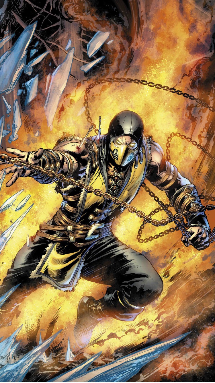 Video Game Mortal Kombat, Scorpion (Mortal Kombat), Warrior, 750x1334, Phone HD Wallpaper