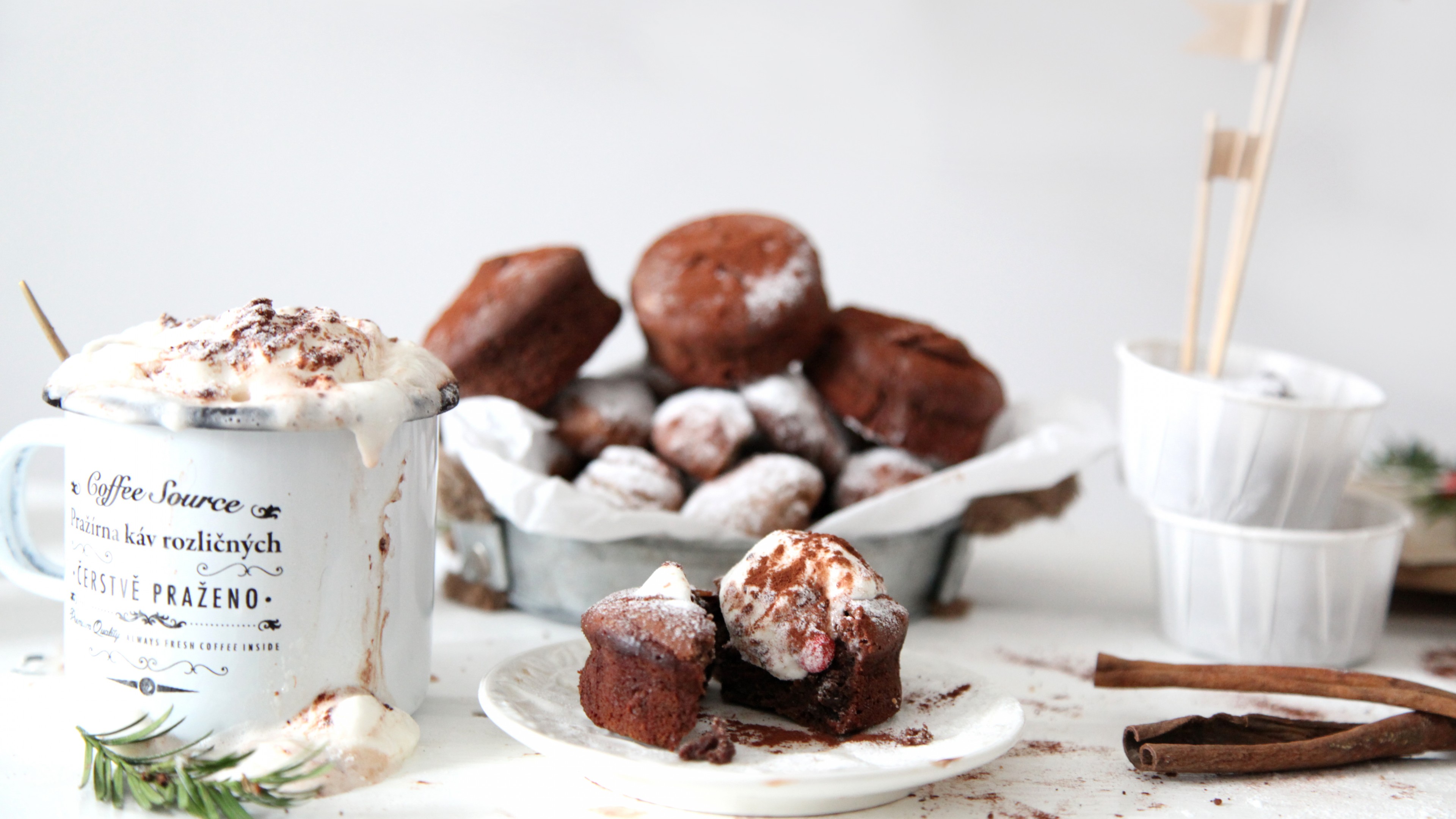 muffins, chocolate, spices, cinnamon, cocoa, HD Wallpaper