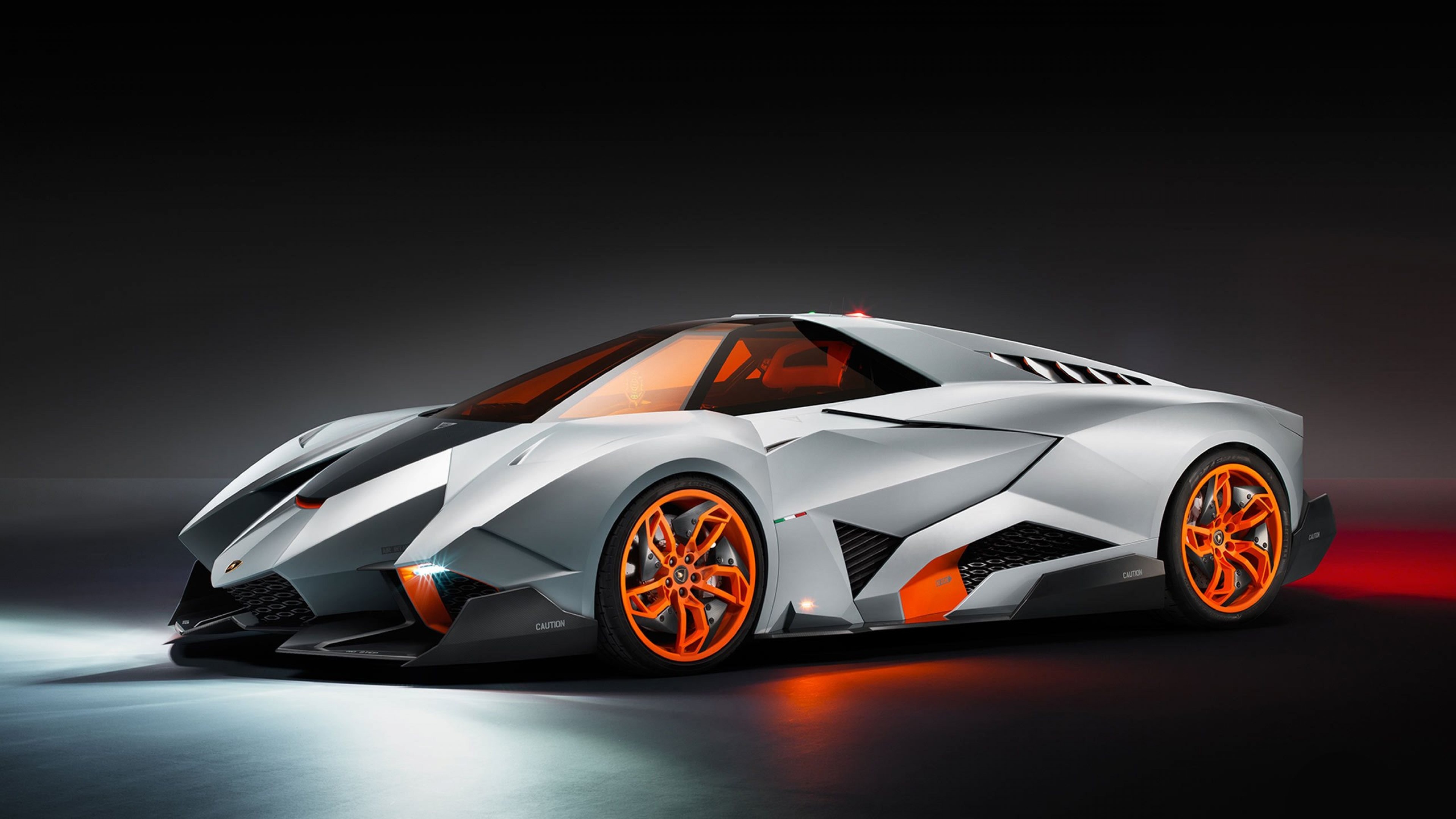 egoista, lamborgini, supercar, gray, matt, orange, concept, HD Wallpaper