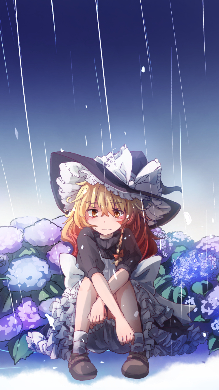 Anime Touhou, Marisa Kirisame, 750x1334, Phone HD Wallpaper