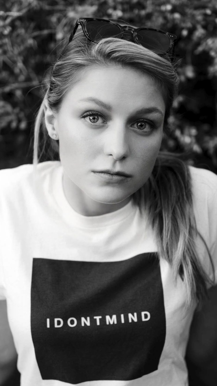 Celebrity Melissa Benoist, Monochrome, Black and White, Sunglasses, 750x1334, Phone HD Wallpaper