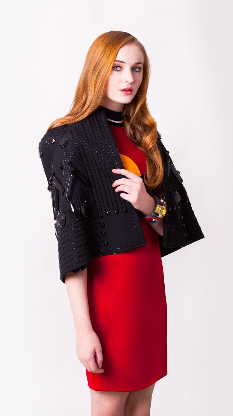 Celebrity Sophie Turner, Blue Eyes, Redhead, Actress, 750x1334, Phone HD Wallpaper