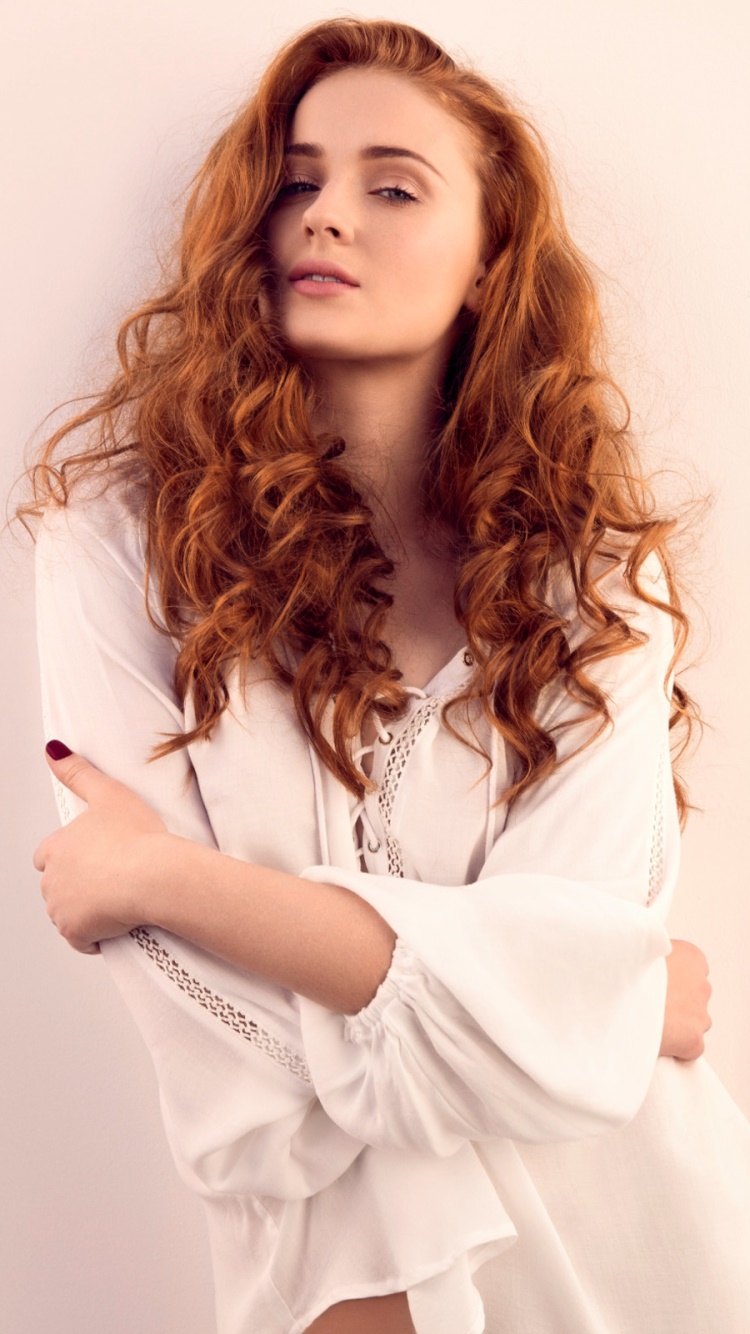 Celebrity Sophie Turner, Long Hair, Redhead, Actress, 750x1334, Phone HD Wallpaper