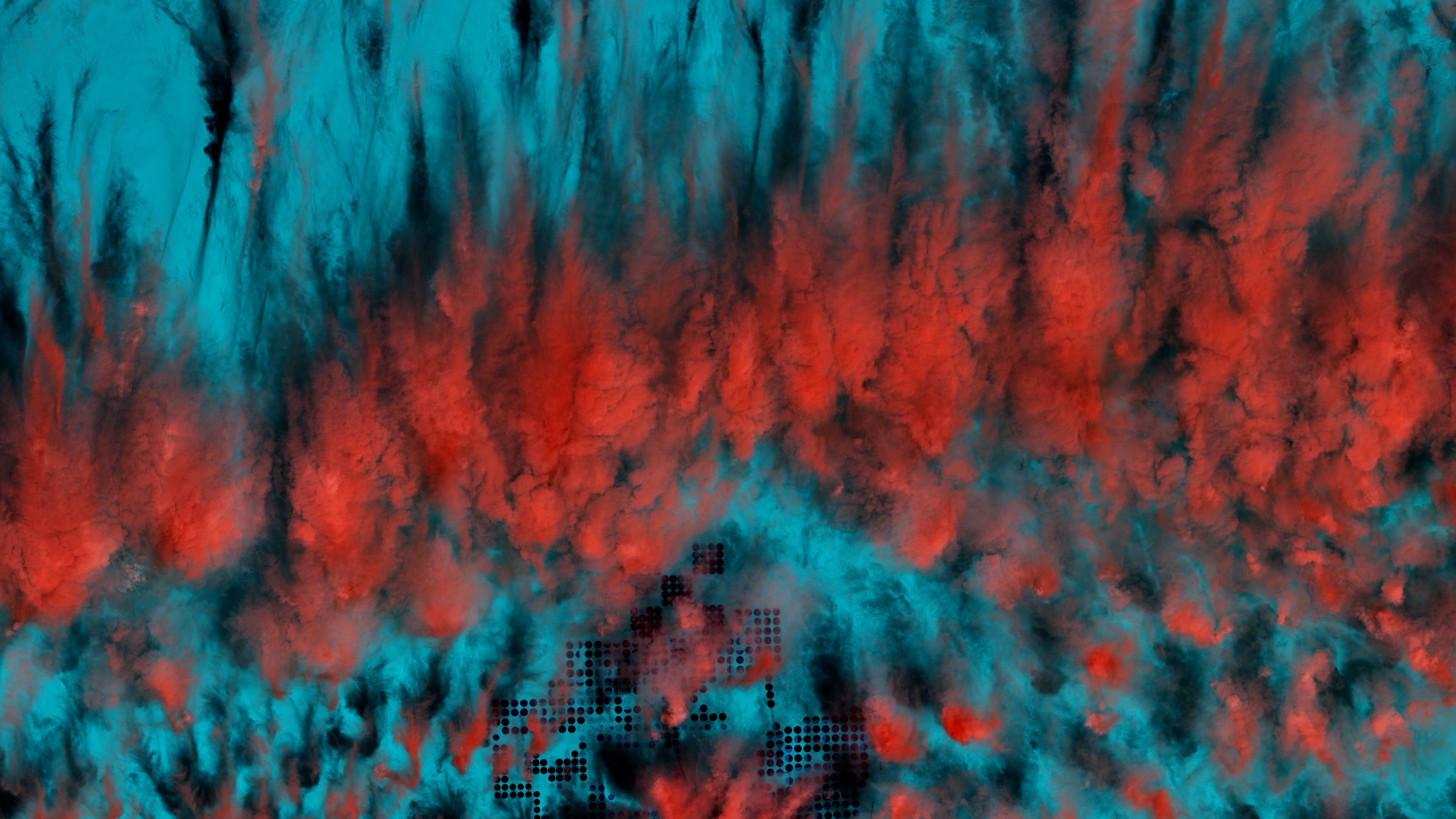 colored smoke, stains, blue, red, 4k, HD Wallpaper