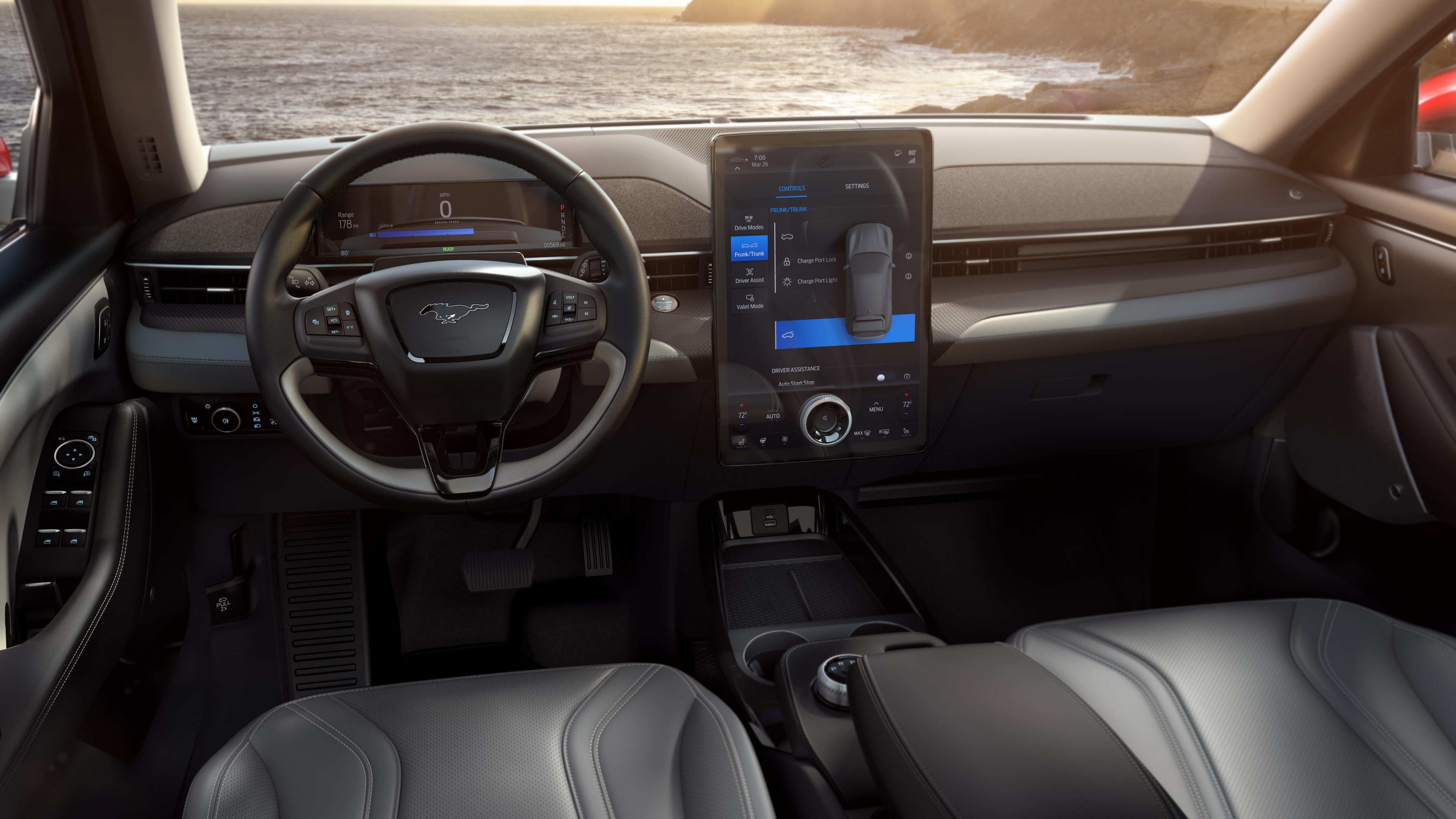 Ford Mustang Mach-E, interior, SUV, 2021 cars, electric cars, crossover, 4K, HD Wallpaper