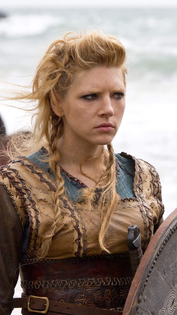 TV Show Vikings, Lagertha (Vikings), Shield, Vikings (TV Show), Katheryn Winnick, TV Show, 750x1334, Phone HD Wallpaper
