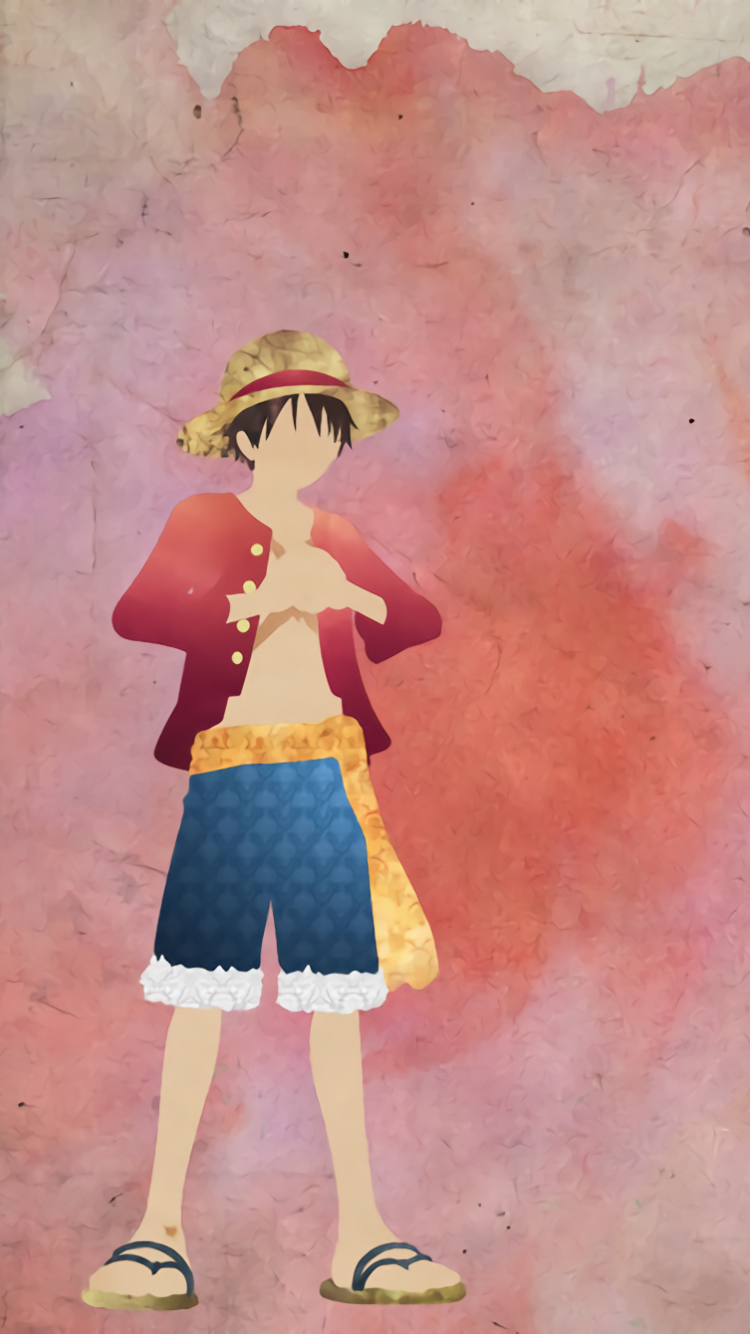 Anime One Piece, Monkey D. Luffy, Minimalist, 750x1334, Phone HD Wallpaper